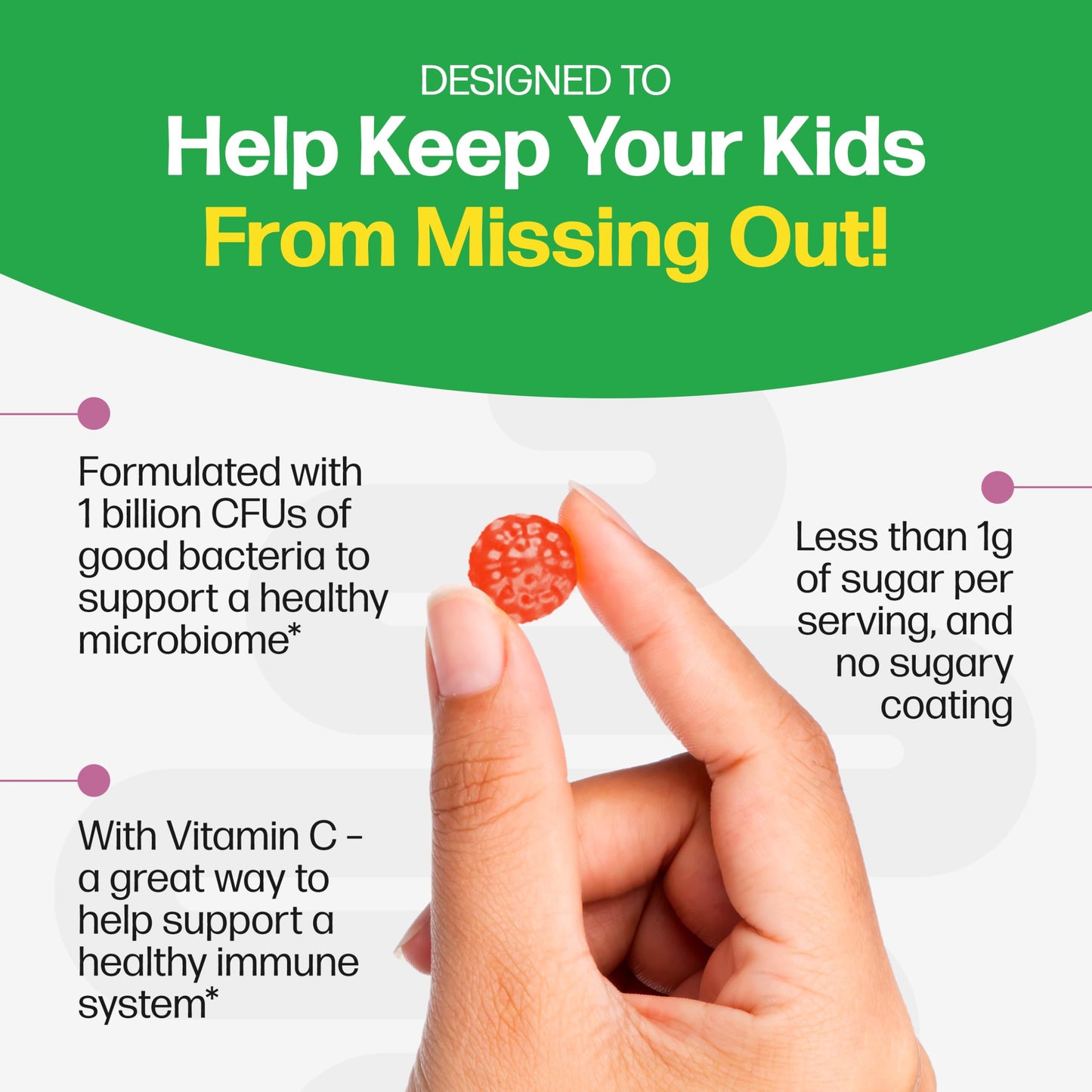 Culturelle Daily Probiotic For Kids + Veggie Fiber Gummies (Ages 3+) - 60 Count - Digestive Health & Immune Support – Berry Flavor with a Vitamin C Boost