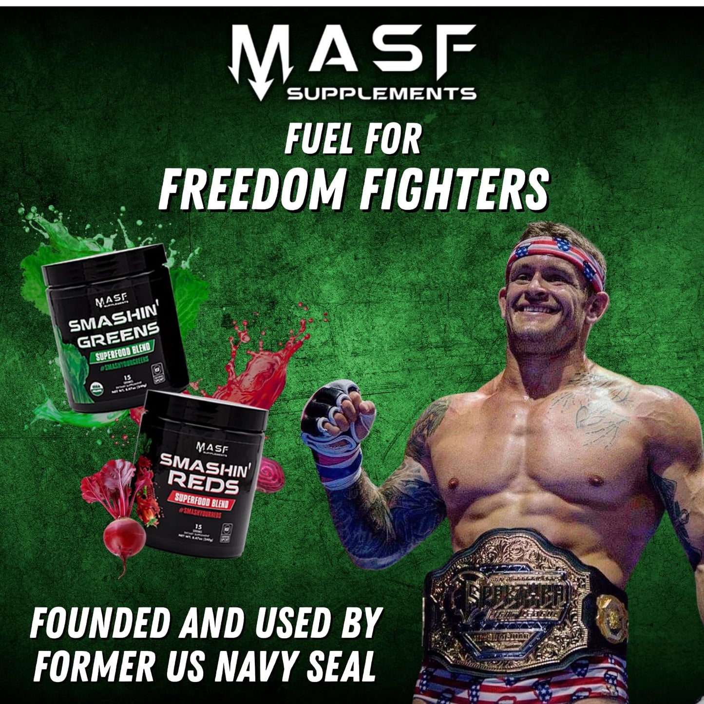 MASF Smashin' Greens Superfood Organic Blend Powder 8.47 Ounce