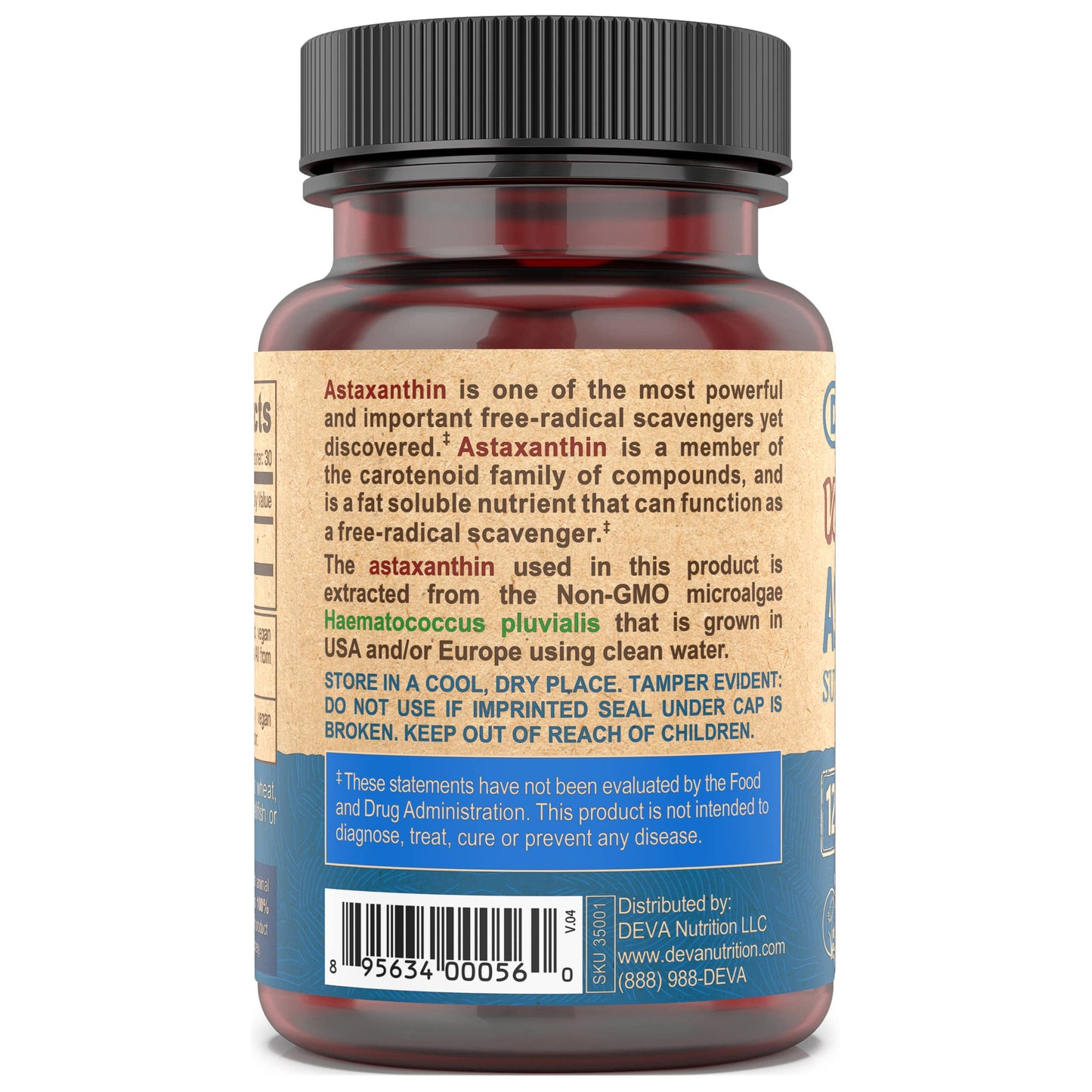 DEVA Astaxanthin 12mg Capsules, 30 Capsules