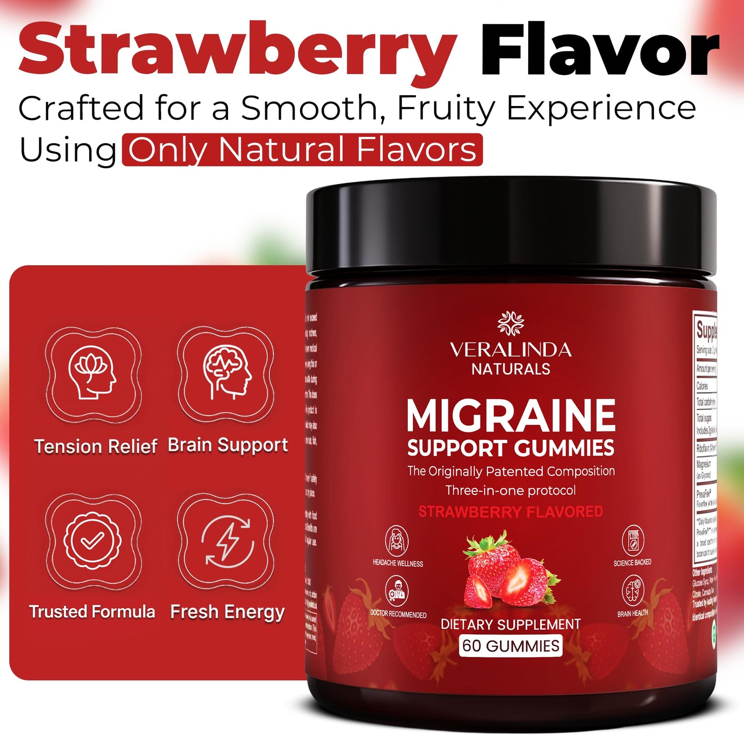 Veralinda Naturals Migraine Gummies Gummy, 60 Count