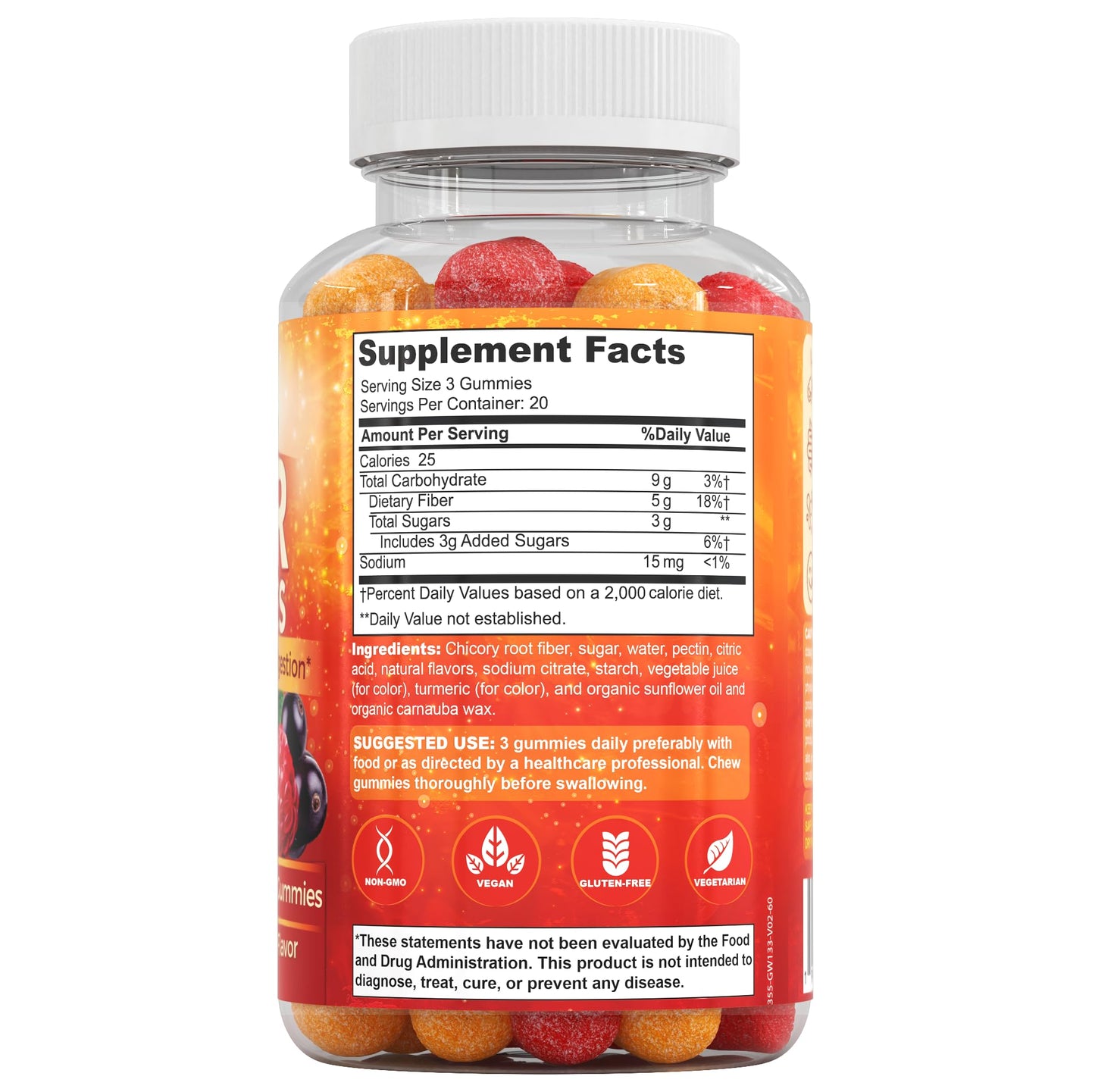 Nature's Potent Fiber Gummies 60 Gummies