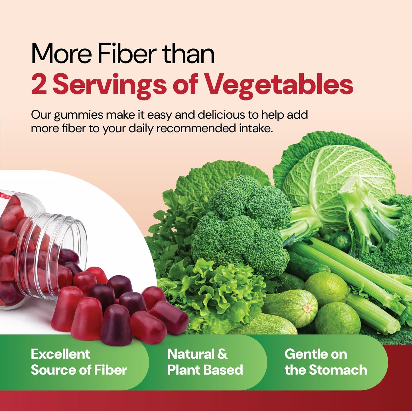YUM-V'S Prebiotic Fiber Gummies for Adults & Kids, Gummy, 90 Count