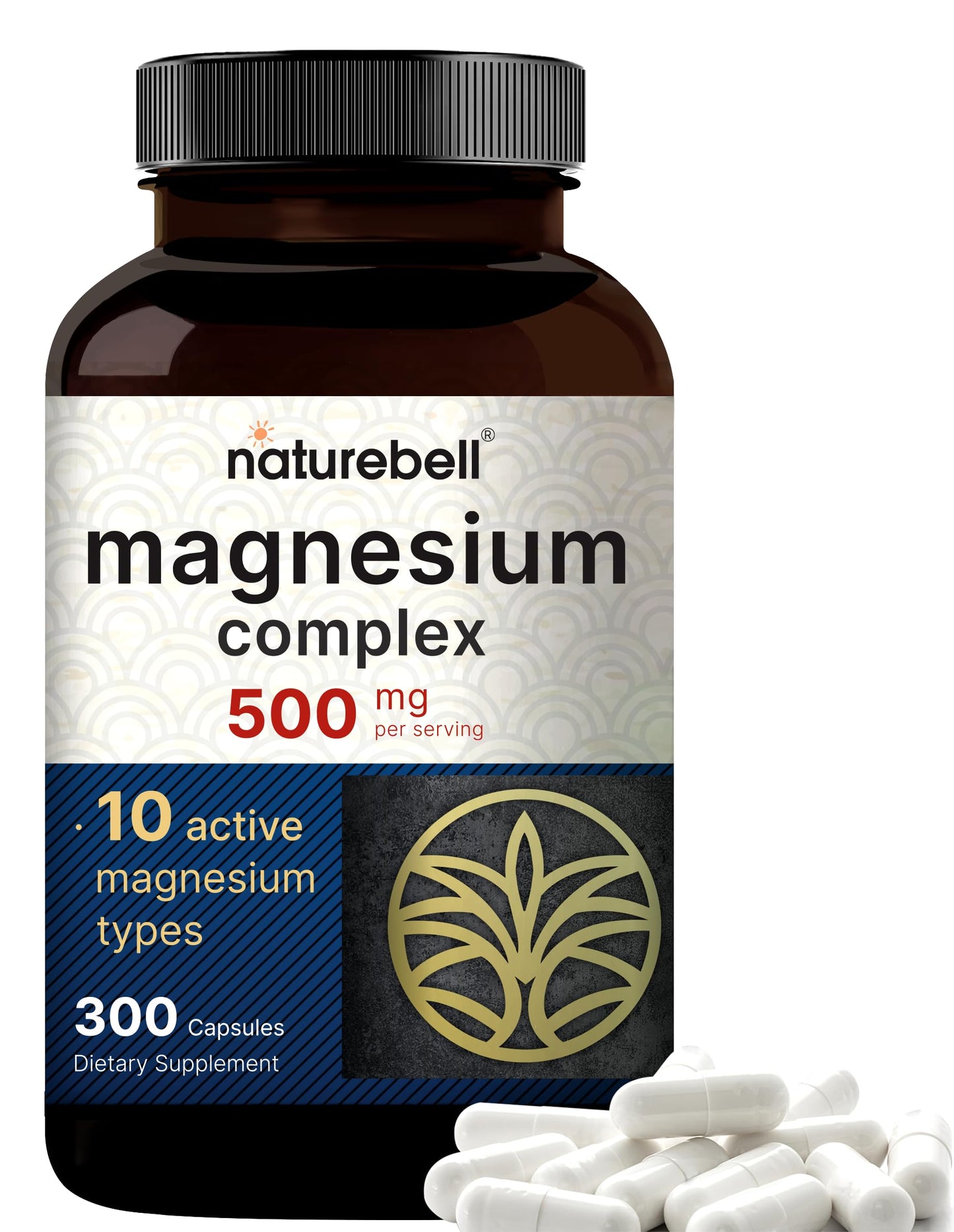 NatureBell Magnesium Complex 500mg Capsule, 300 Count