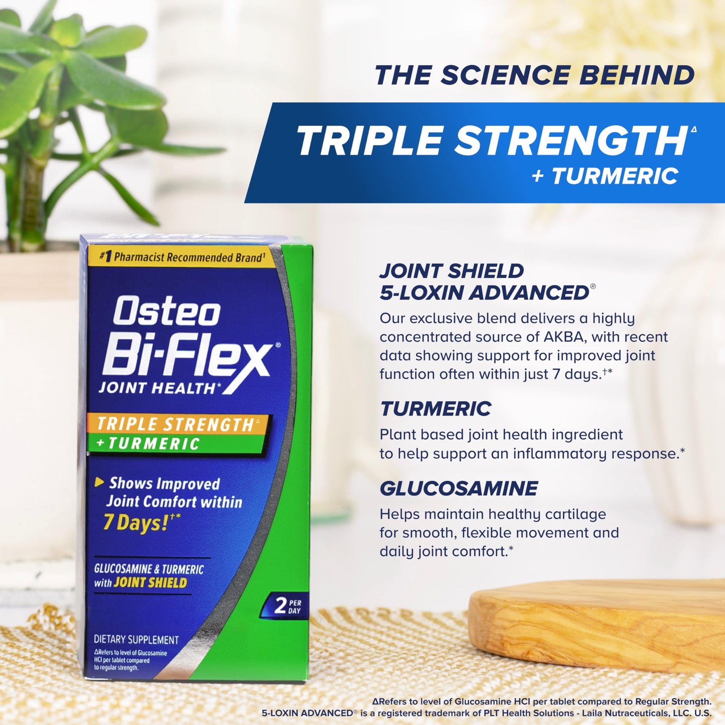 Osteo Bi-Flex Triple Strength Glucosamine Supplement with Turmeric Extract Tablet 80 Count