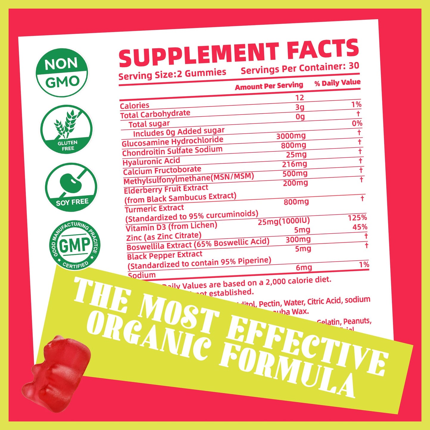 Pets Purest Glucosamine Chondroitin Gummies with MSM & Elderberry Extra Strength, 120 Gummies