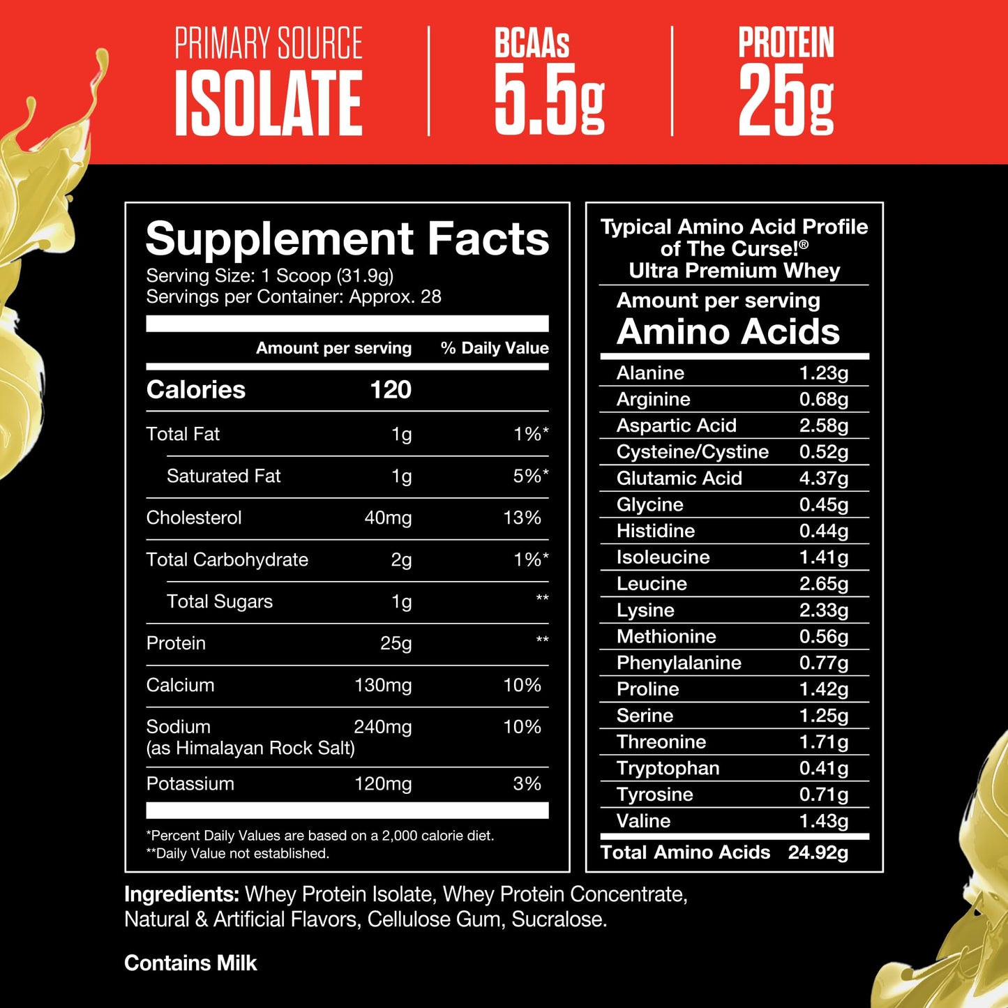 JNX Sports The Curse! Ultra Premium Whey Protein Powder Vanilla Bean, 32 Servings