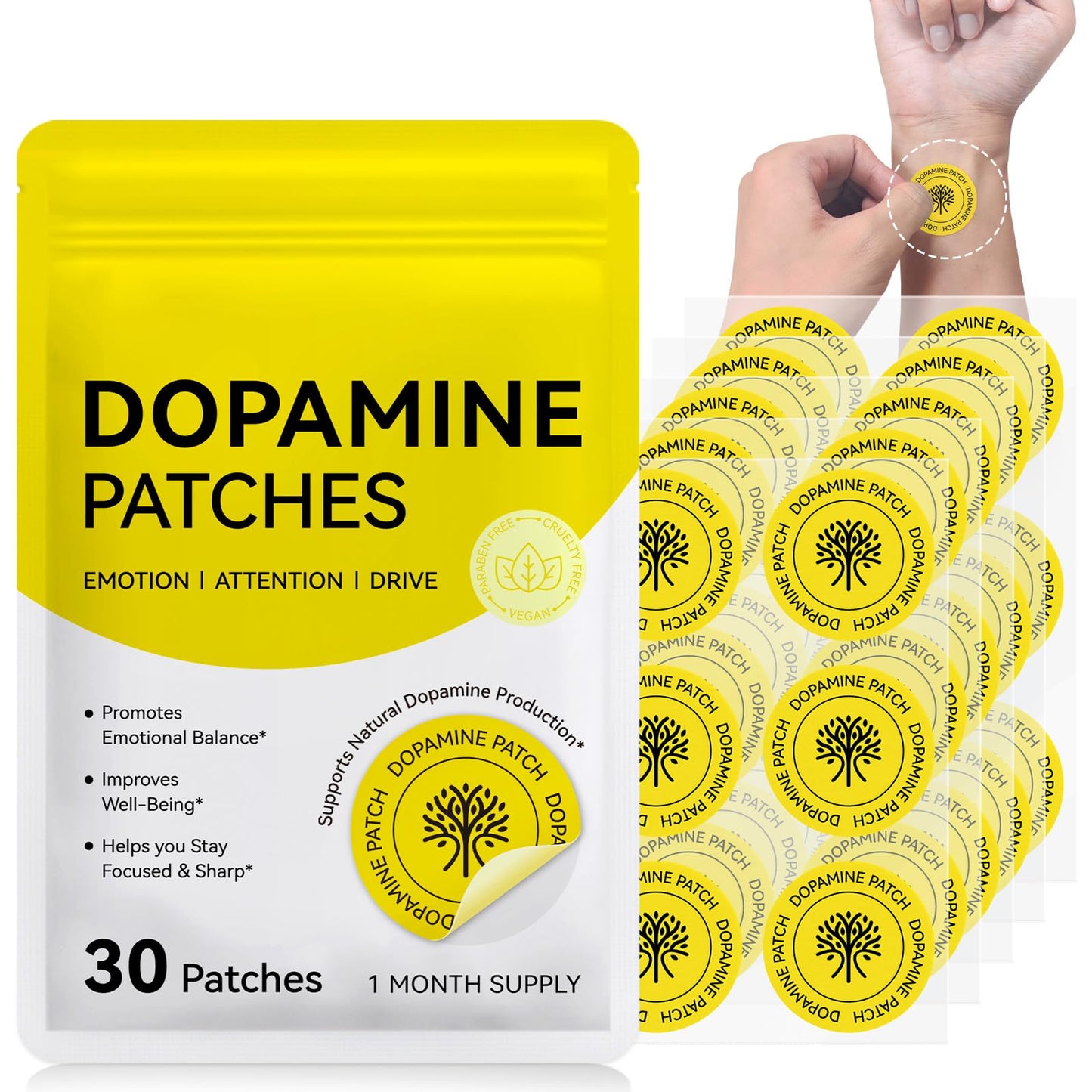 bnHUlMXw Dopamine Patches, 30 Tablets