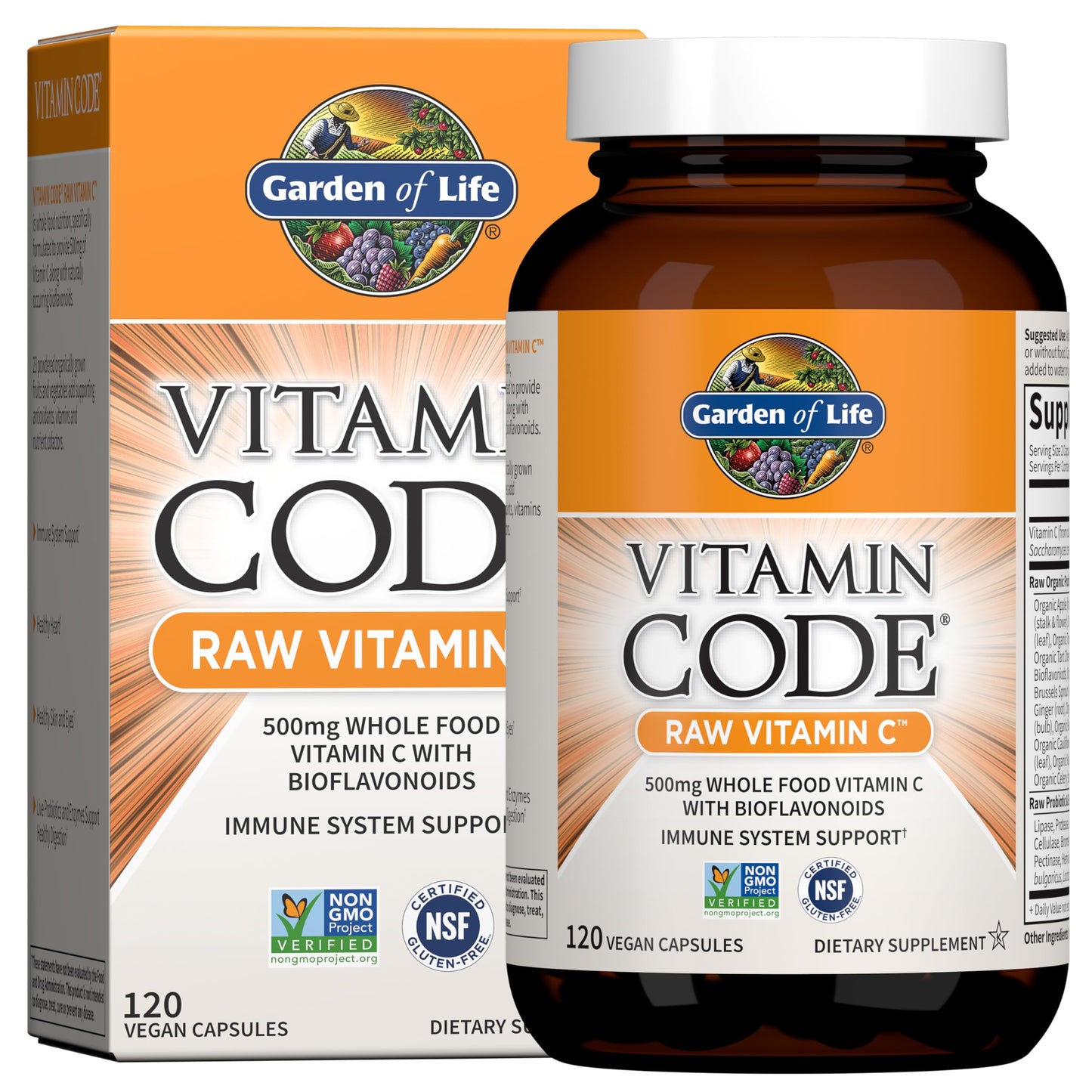 Garden of Life Vitamin Code Raw Vitamin C Capsules 120 Count