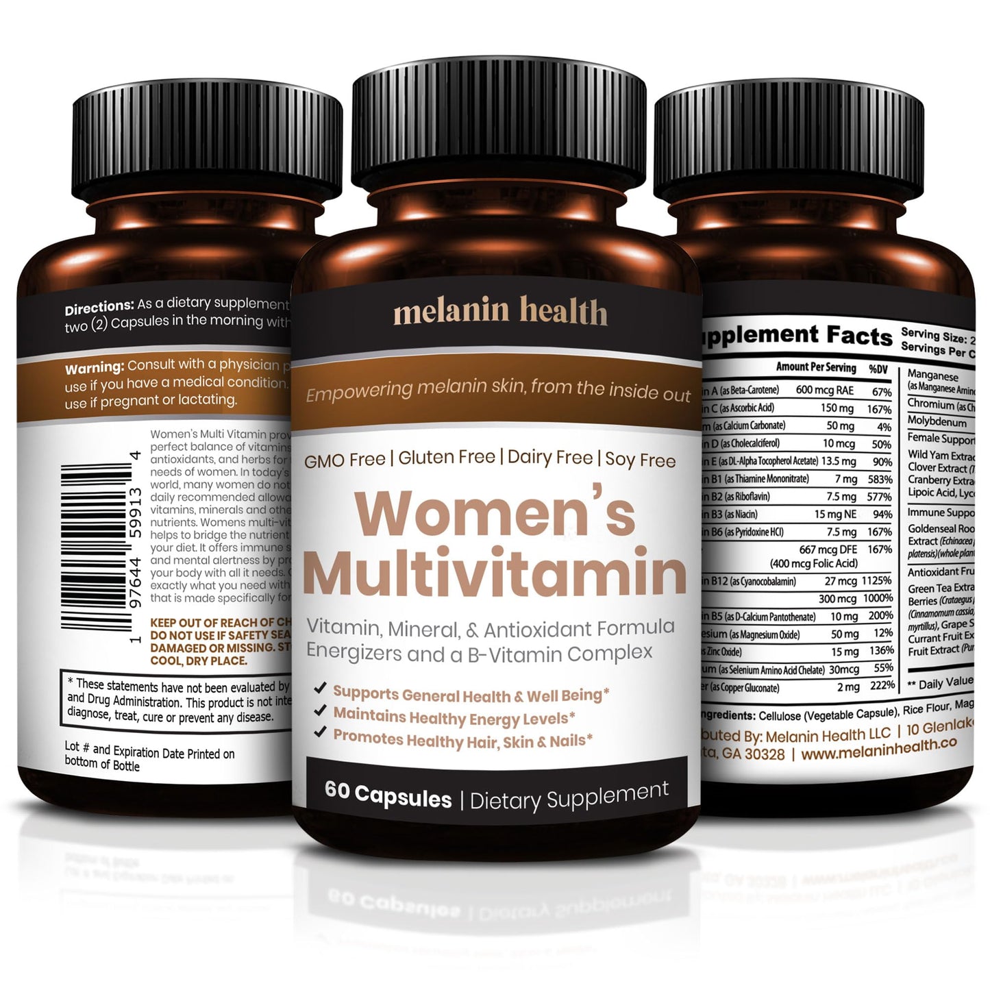 Melanin Health Women's Multivitamin Capsule 60 Count