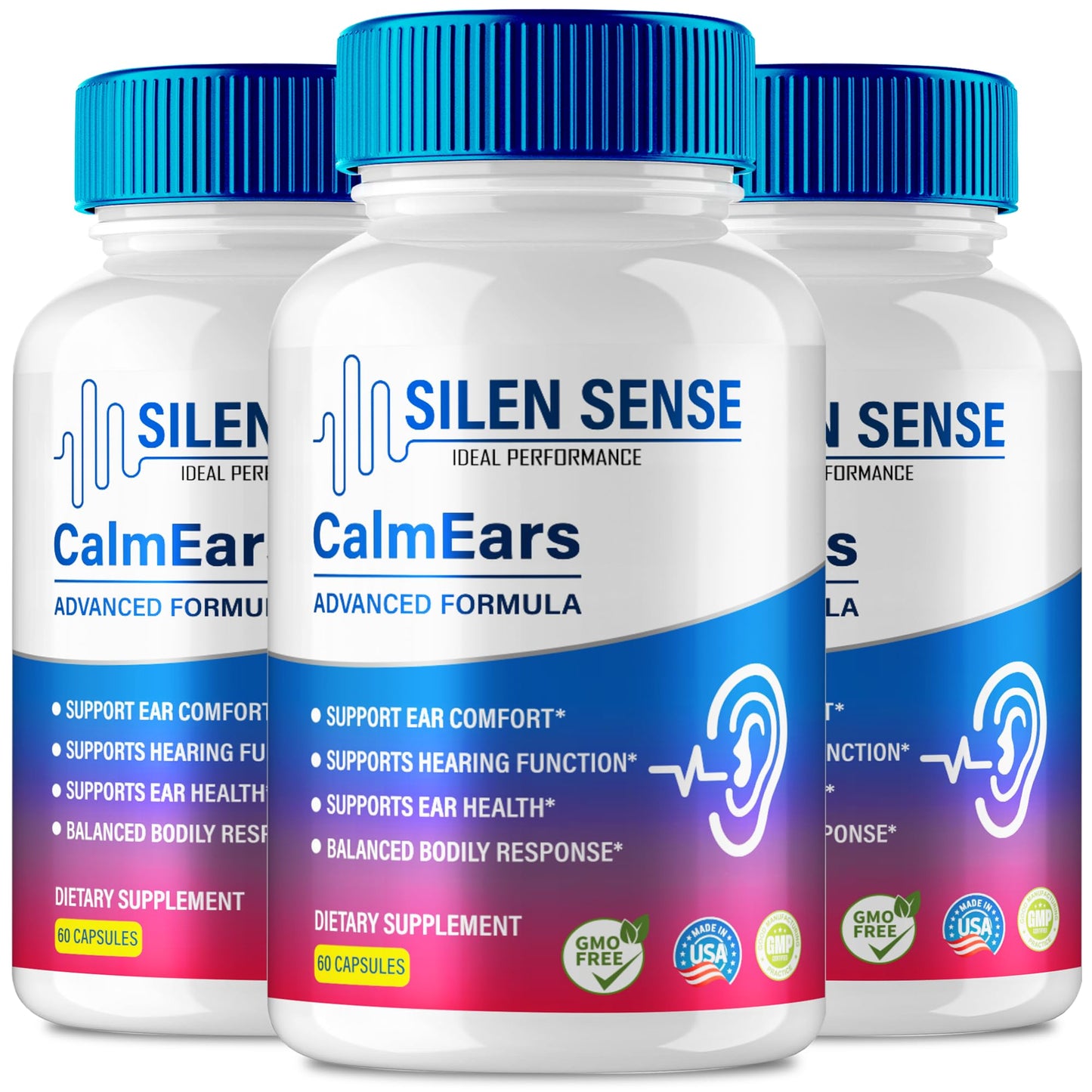 IDEAL PERFORMANCE Silen Sense Calm Ears Tinnitus Relief Ear Health Support Capsules, 180 Capsules