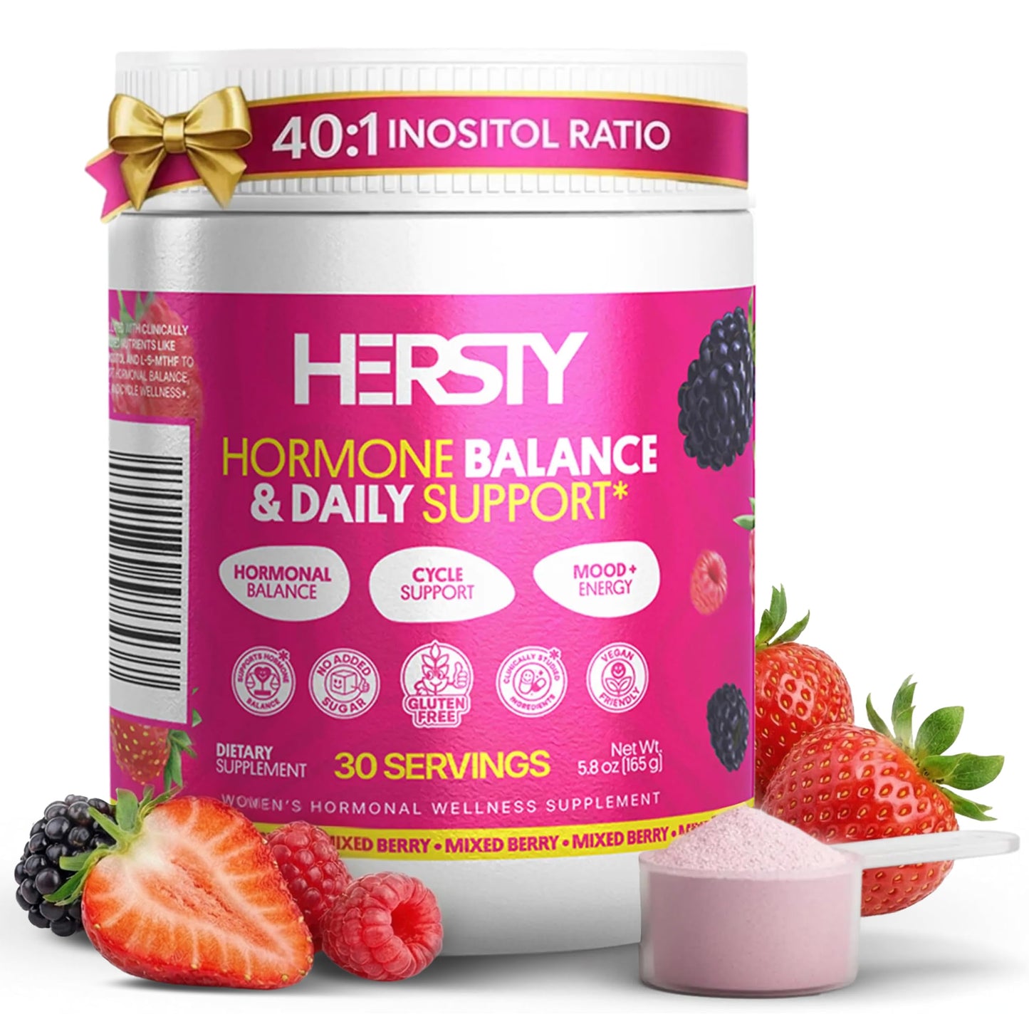 HERSTY Myo-Inositol & D-Chiro Inositol 40:1 Magnesium Powder for Women, 5.8 oz