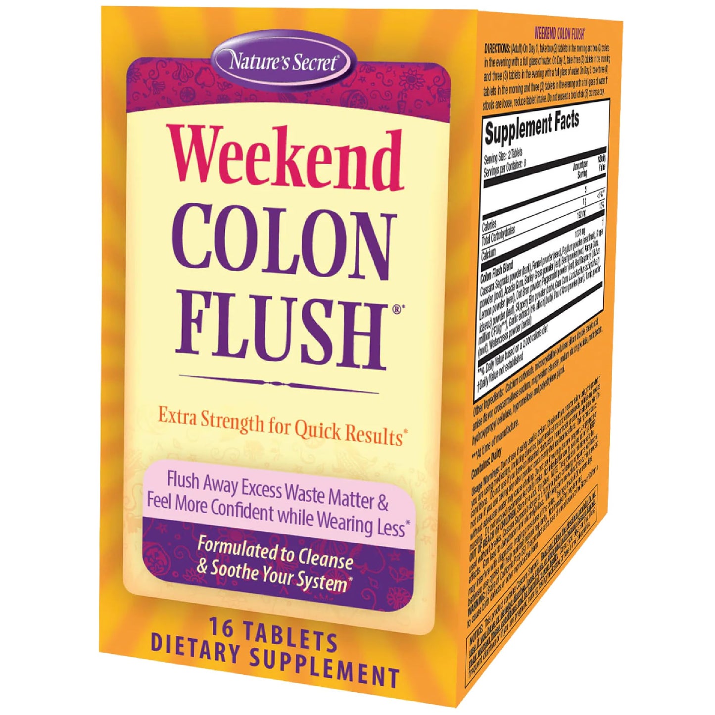 Nature's Secret Weekend Colon Flush Tablet 16 Count