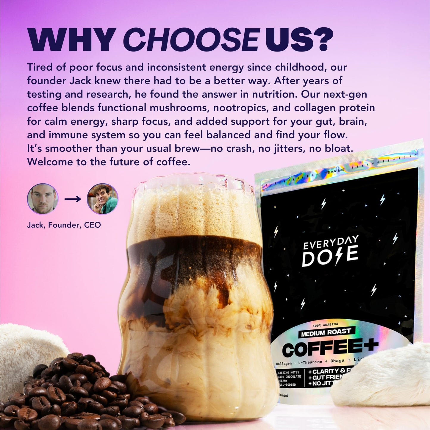 Everyday Dose Bold Medium Roast Mushroom Coffee Powder, 9 oz