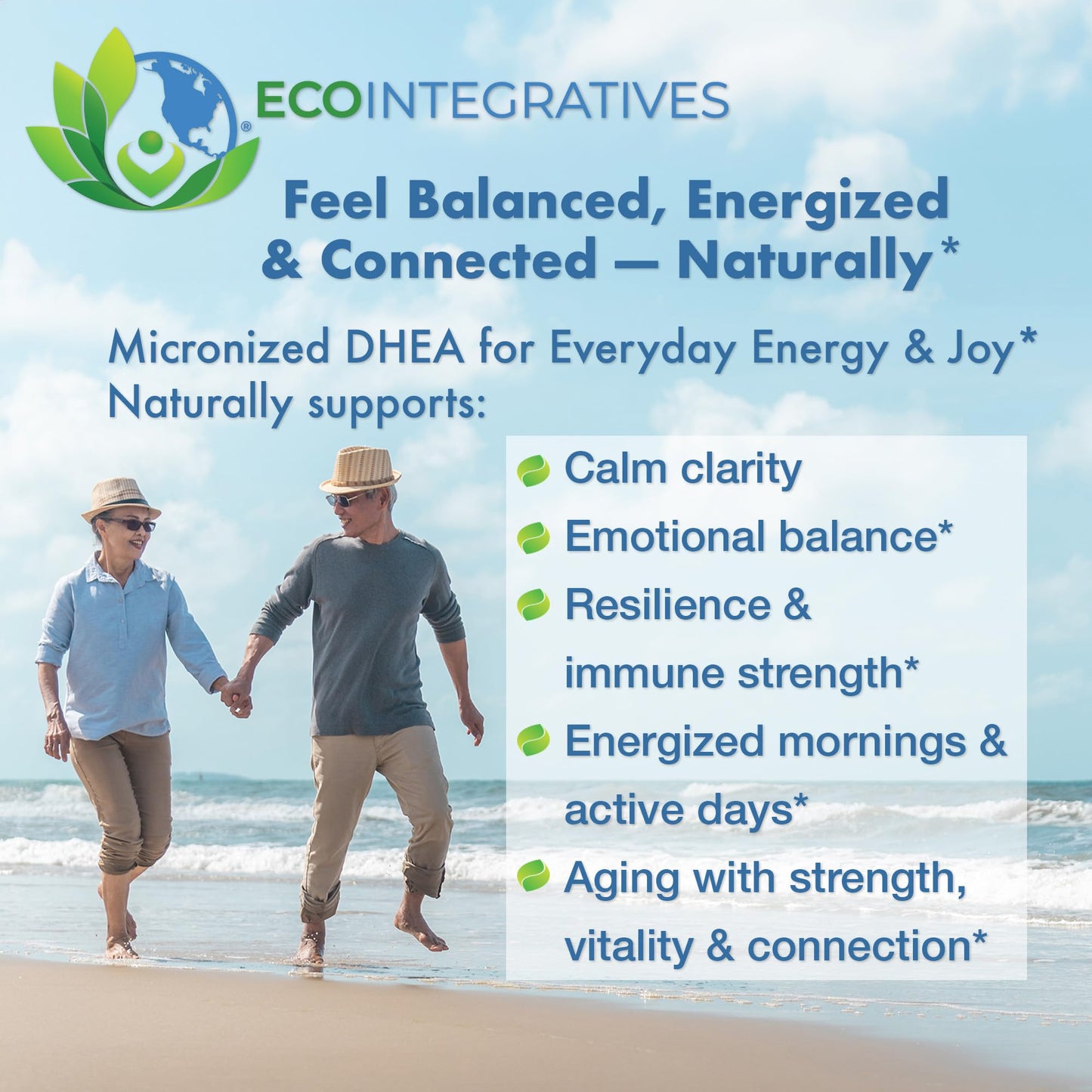 EcoIntegratives DHEA 10 mg Micronized Supplement, 90 Vegetarian Capsules