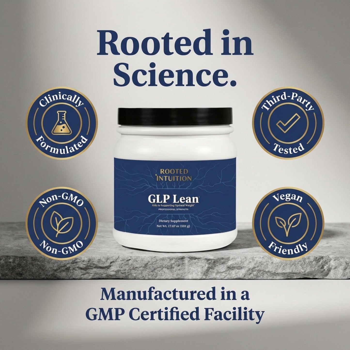 Rooted Intuition GLP-1 Fiber Supplement Powder 1.09 lb