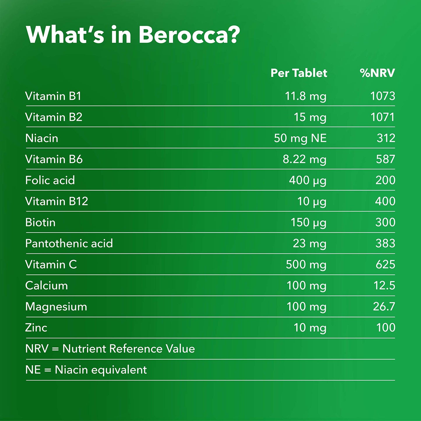 Berocca Energy Vitamin Tablets Mango Flavour, 15 Tablets