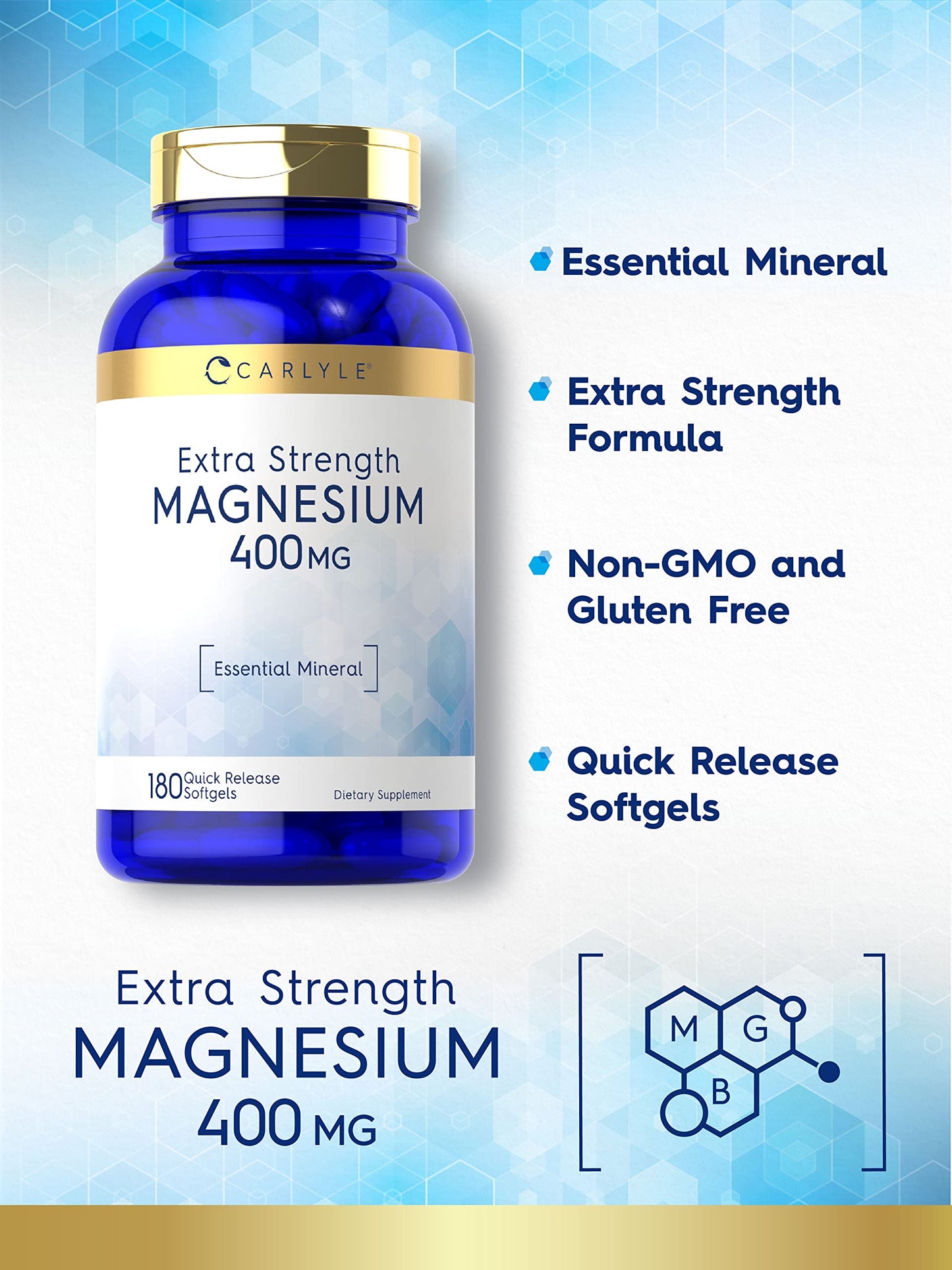 Carlyle Magnesium Oxide 400mg Softgels 180 Count