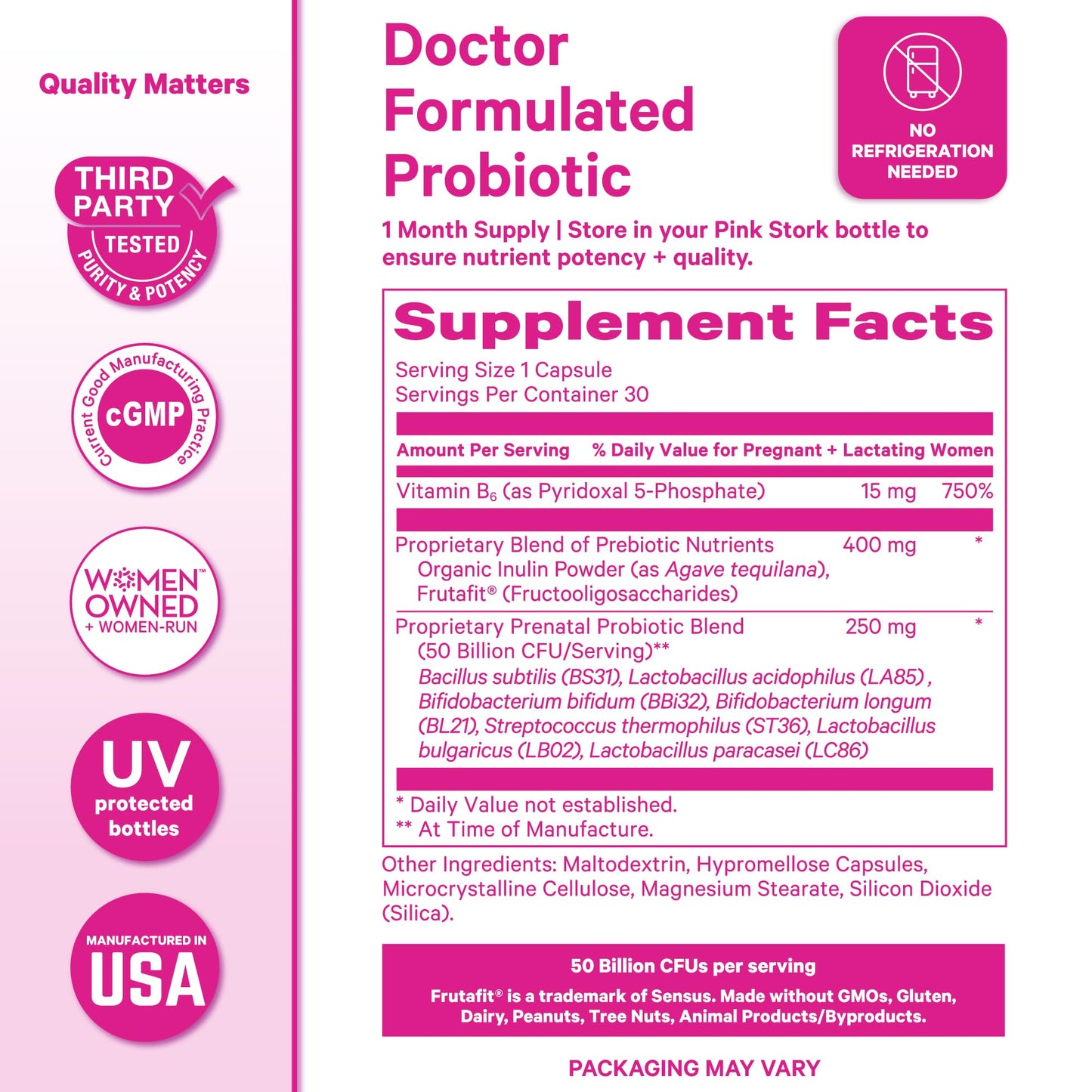 Pink Stork Liquid Prenatal Vitamin Bundle Capsules, 105 Count