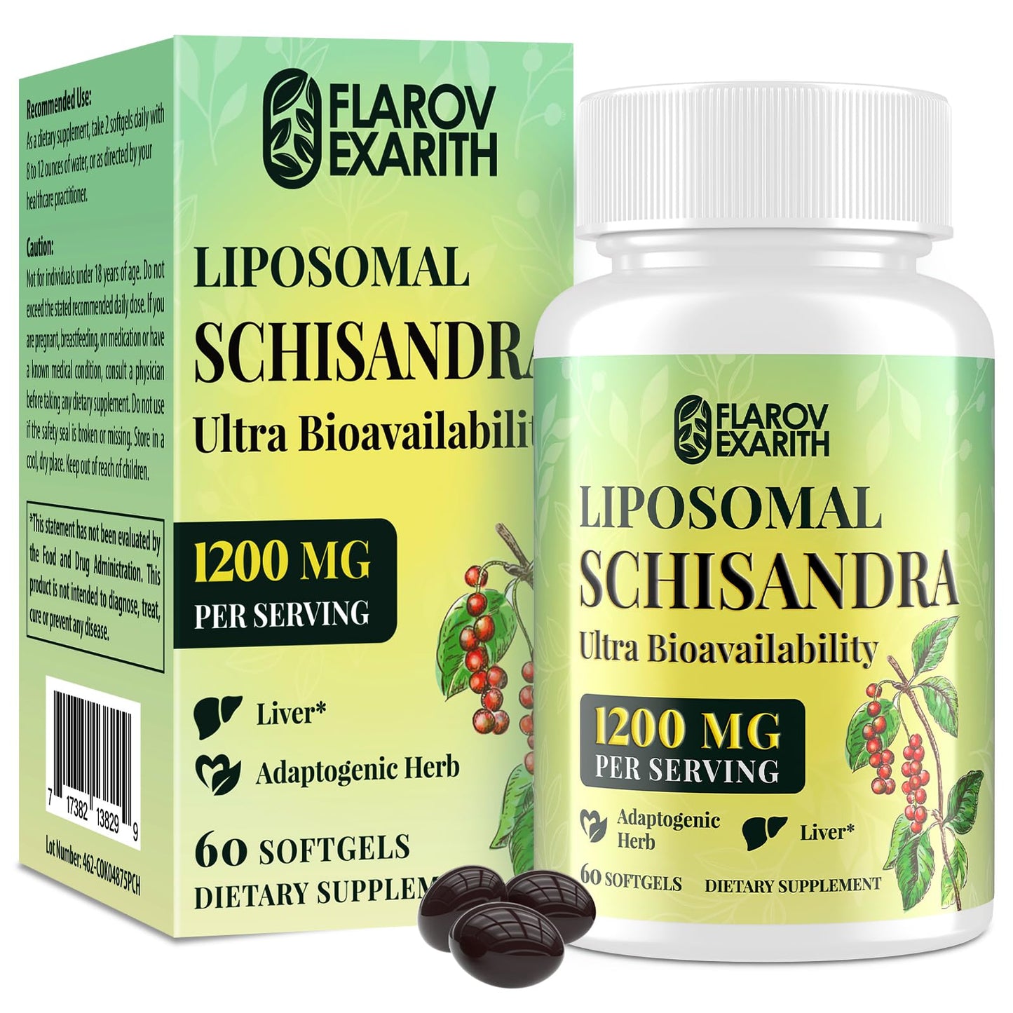 Flarovexarith Liposomal Schisandra Berry Extract 1200mg Softgels 60