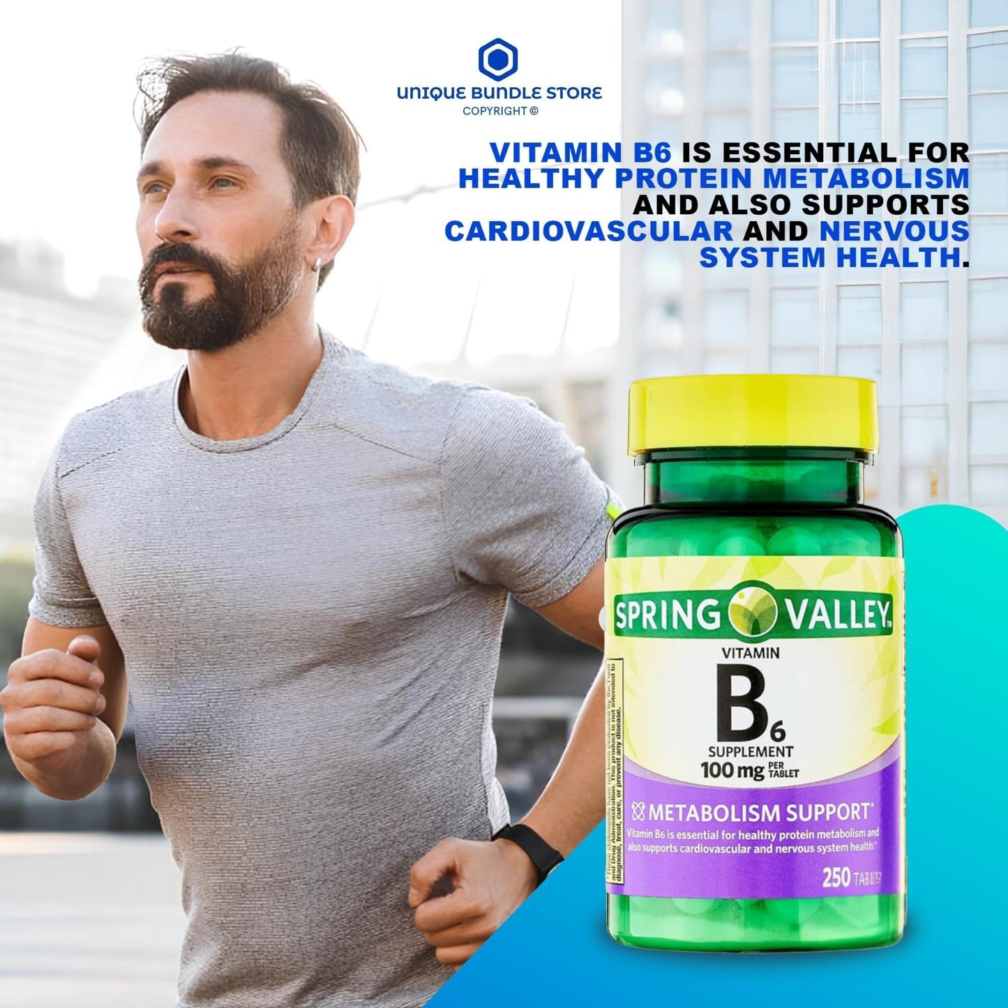 Unique Bundle Store Vitamin B6 100mg Tablets 750