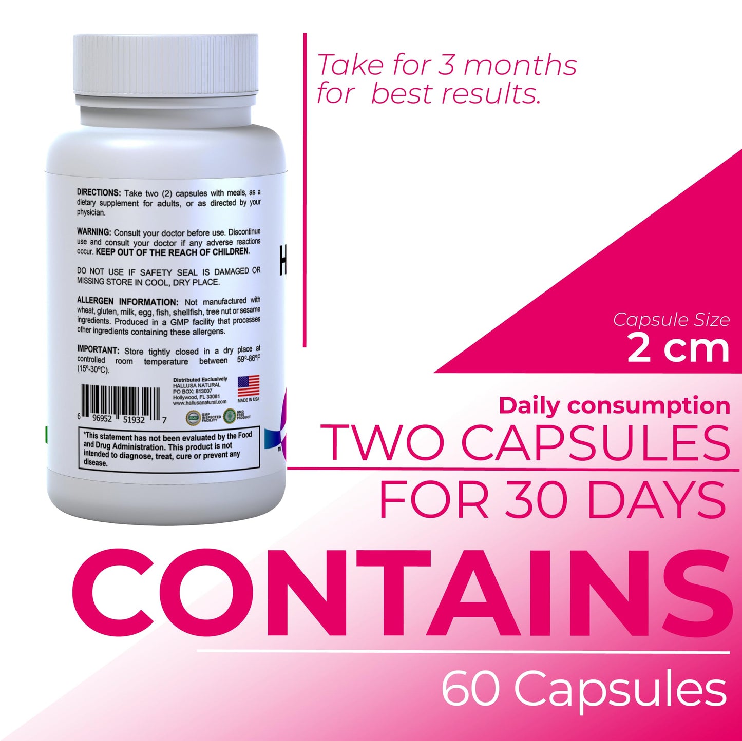 Hallusa Natural HallMultiWomen Multivitamin for Women Capsules, 60 Count