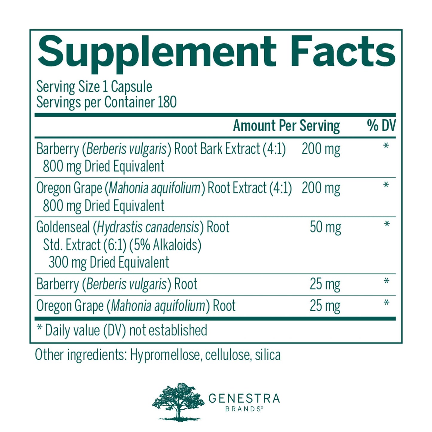 Genestra Brands Berberis Formula Capsules 180 Count