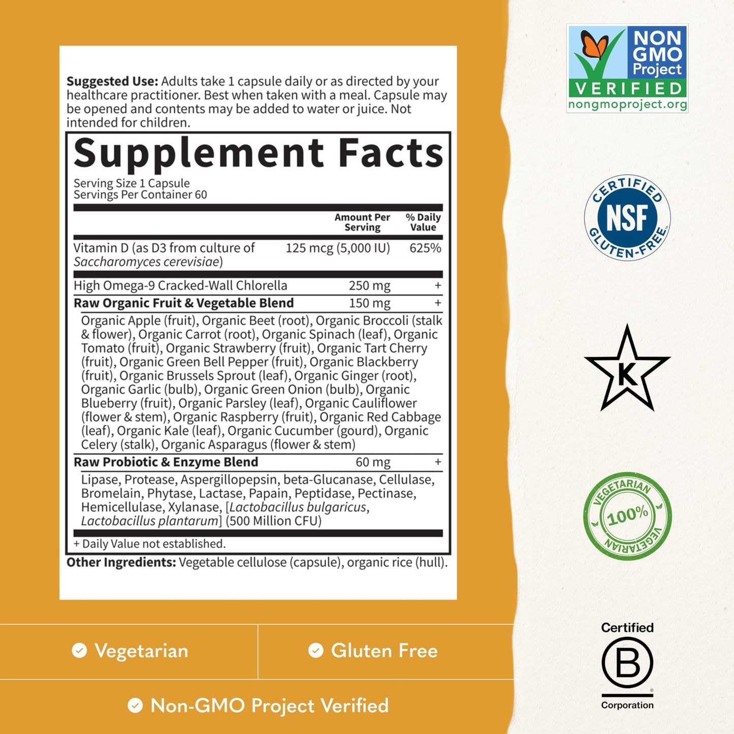 Garden of Life Vitamin D3 5000 IU Capsules, 60 Count