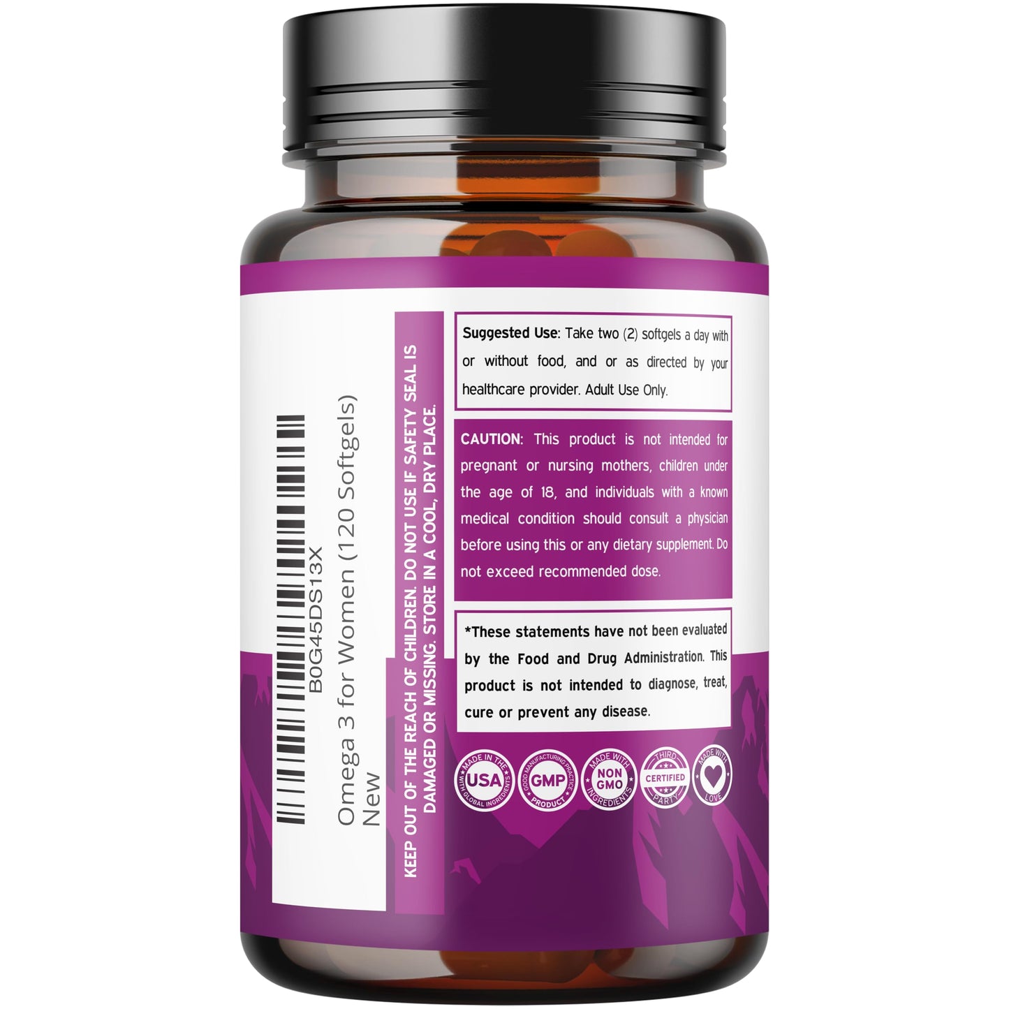 Dorado Nutrition Fish Oil Omega-3 Supplements for Women Softgels 120 Count