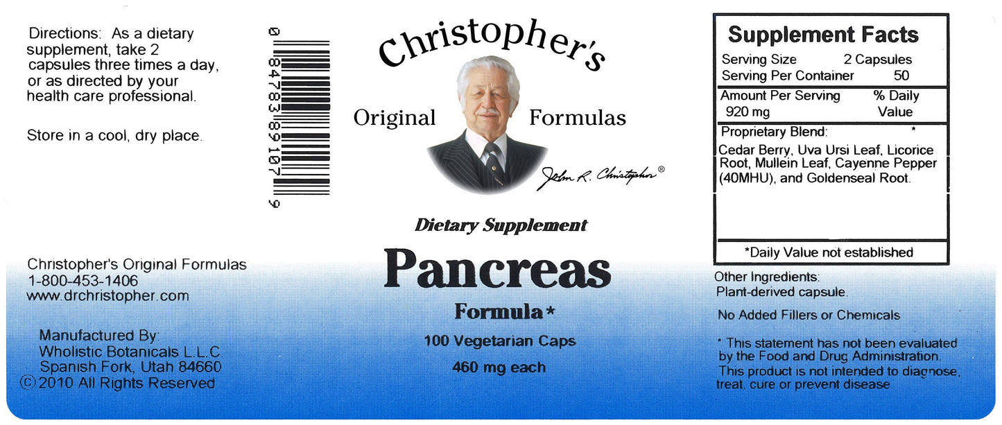 Christopher's Original Formulas Pancreas Formula Capsule 1