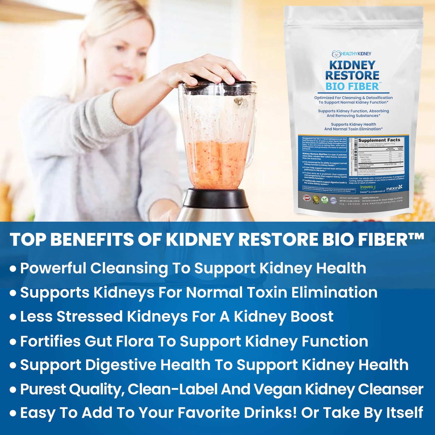 Kidney Restore Bio Fiber Kidney Cleanse Detox & Repair Powder 40