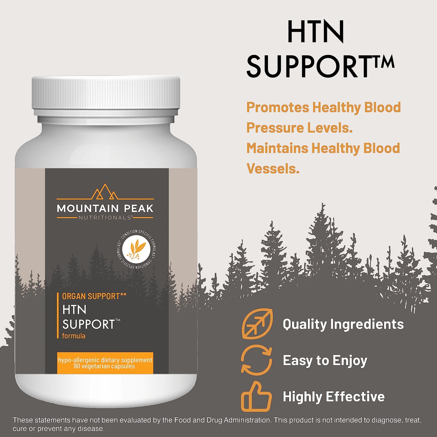 Mountain Peak Nutritionals HTN Support Heart Rauwolfia Hawthorn Berry 90 Capsules