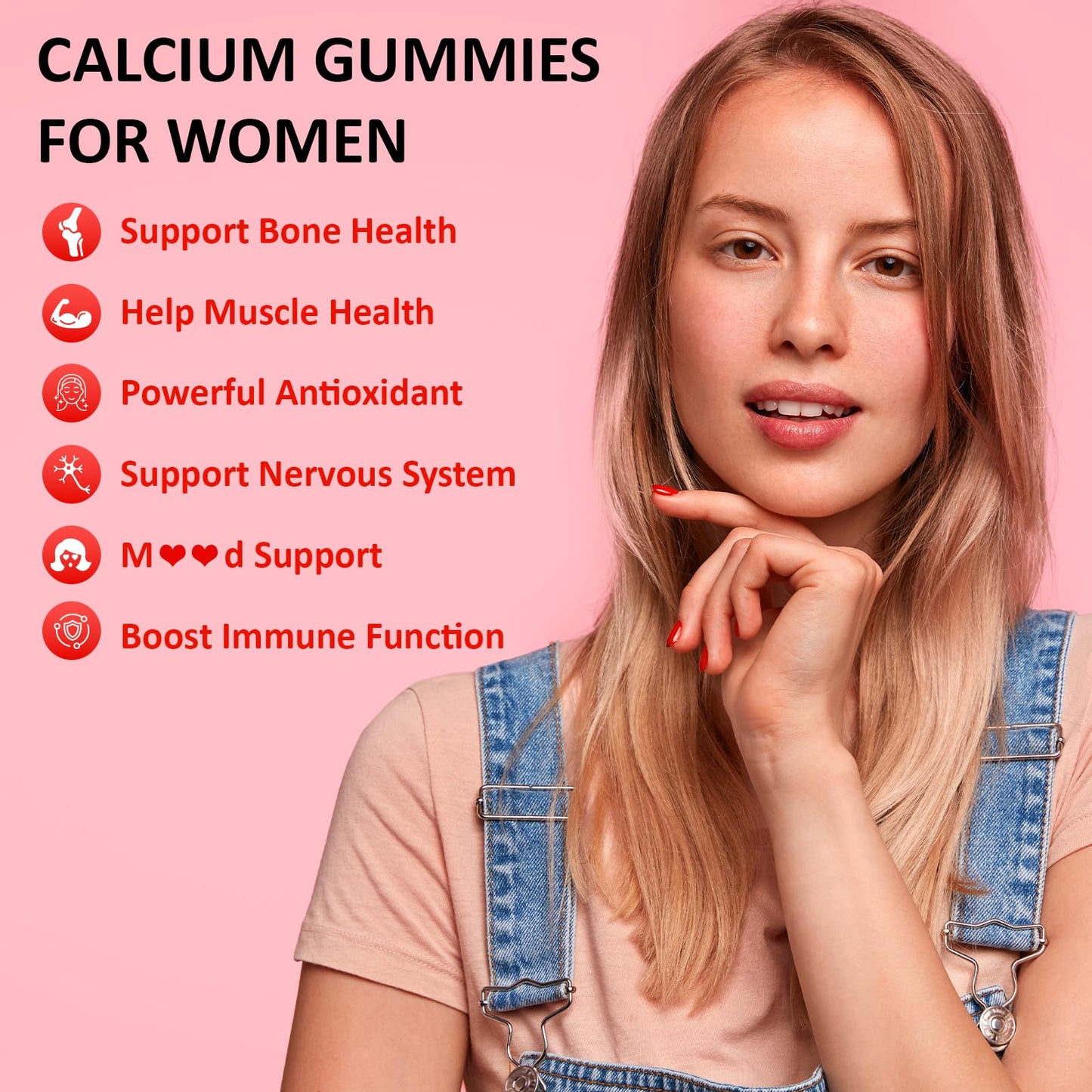 PYUNAFIT Calcium Gummies for Women 1200 mg Gummy, 60 Count