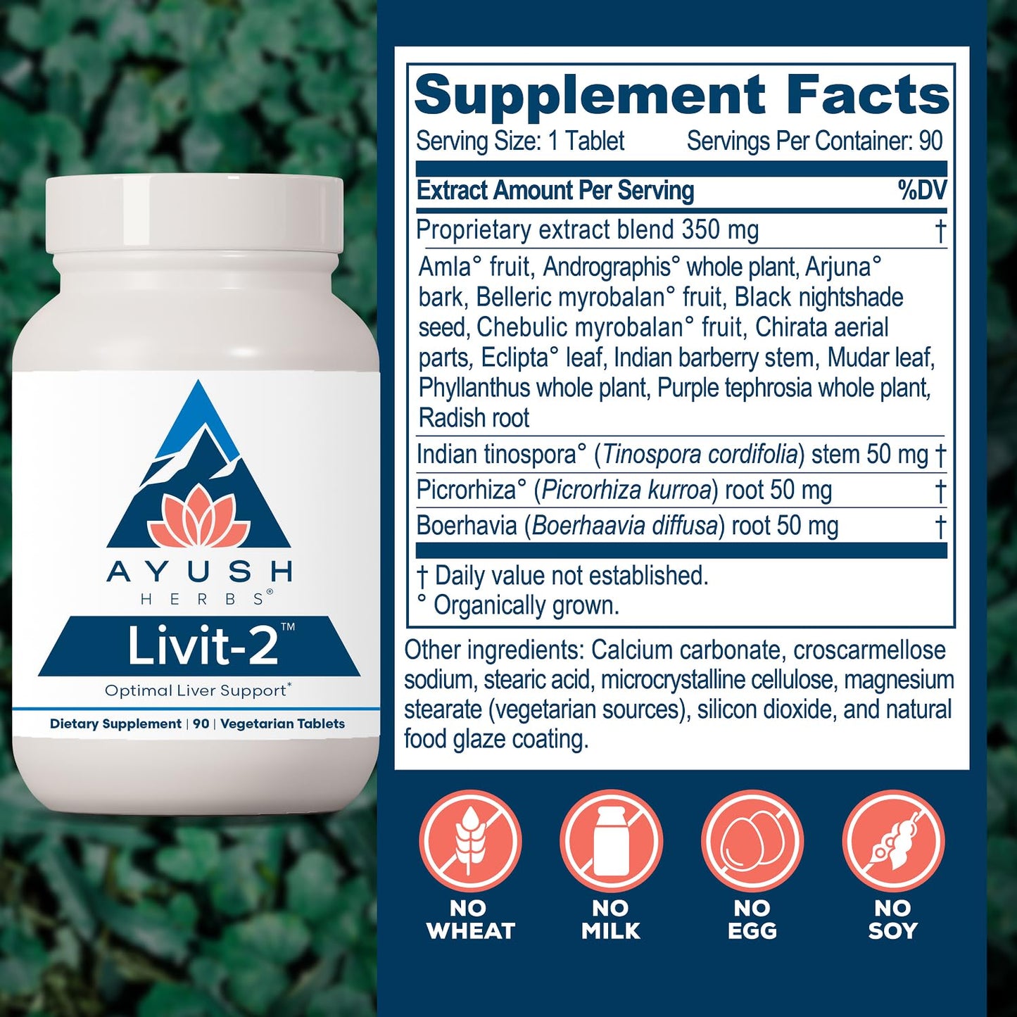 Ayush Herbs Livit-2 Liver Care Caplets 90 Count