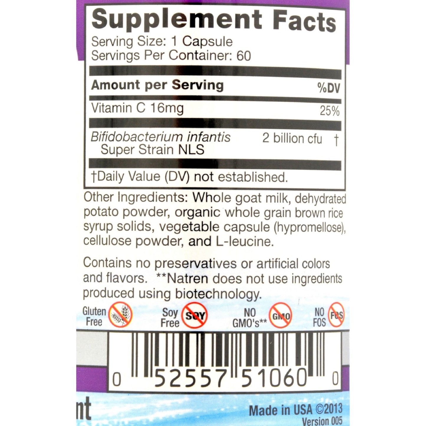 Natren Life Start 2 Probiotics for Adults, 60 Vegetarian Capsules