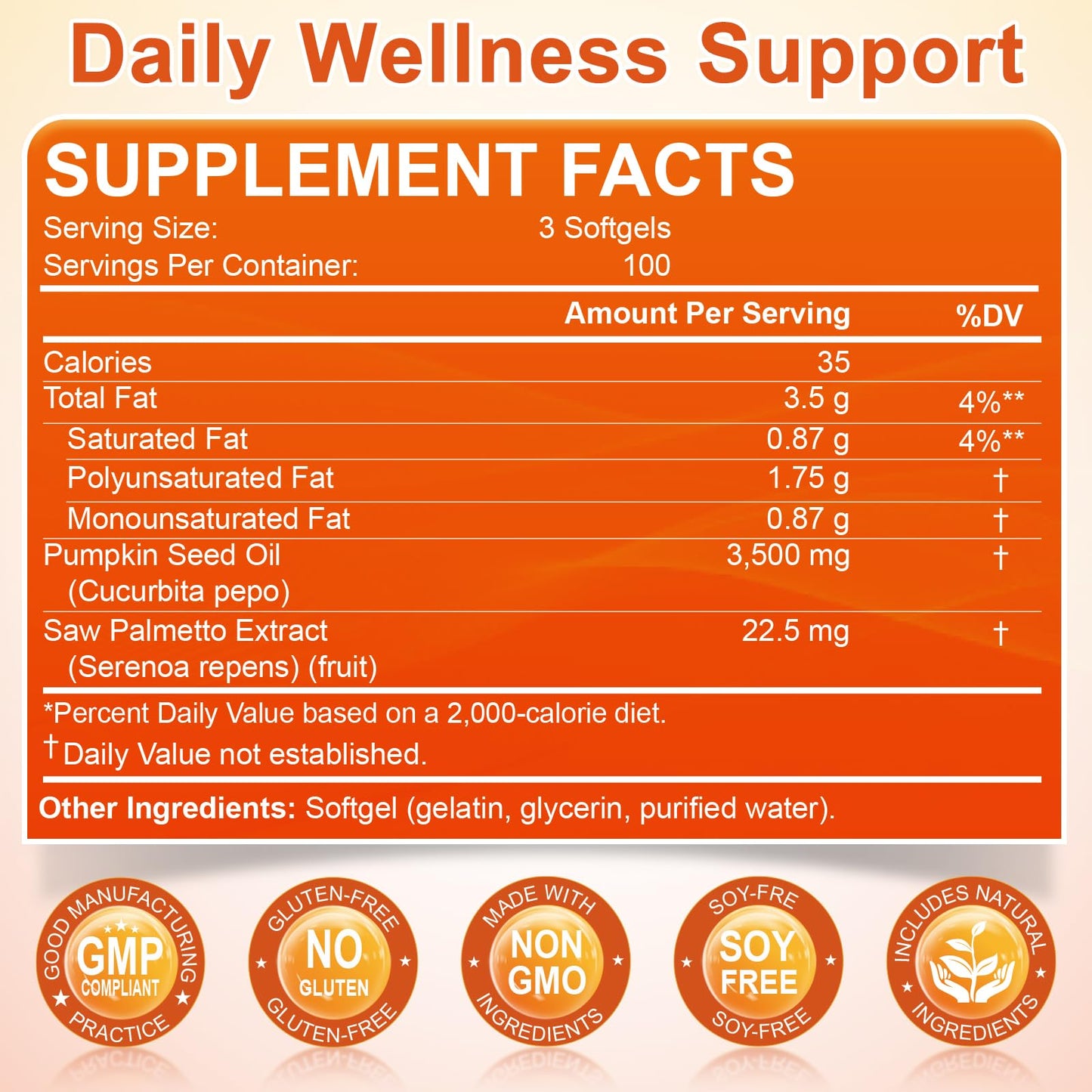 Nature's live Pumpkin Seed Oil with Saw Palmetto Softgels, 300 Count
