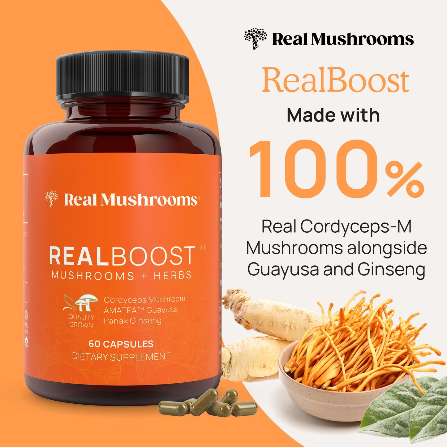 Real Mushrooms RealBoost Lions Mane & 5 Defenders Capsule Bundle, 3 Count