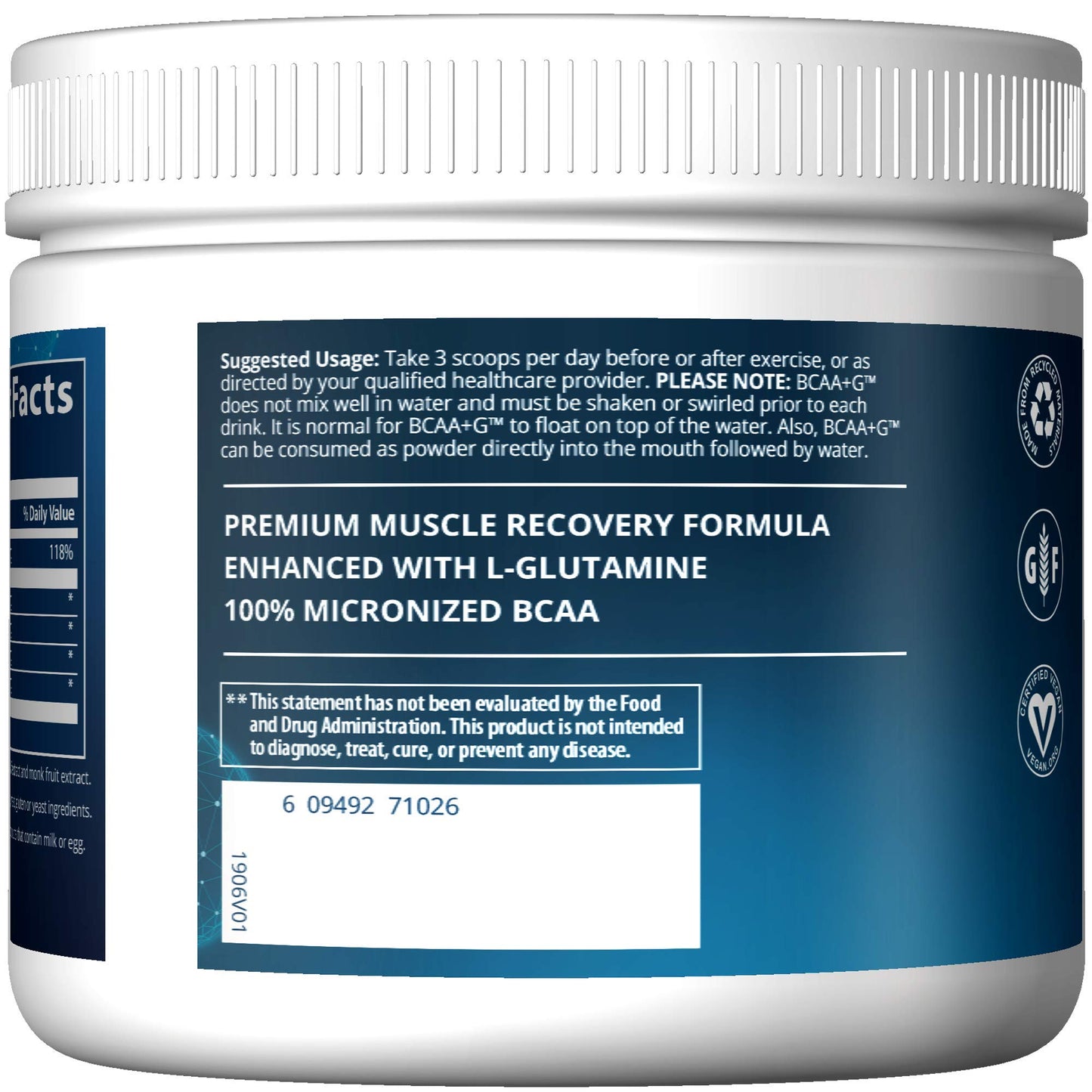 MRM BCAA + G Powder, 6.35 Ounce