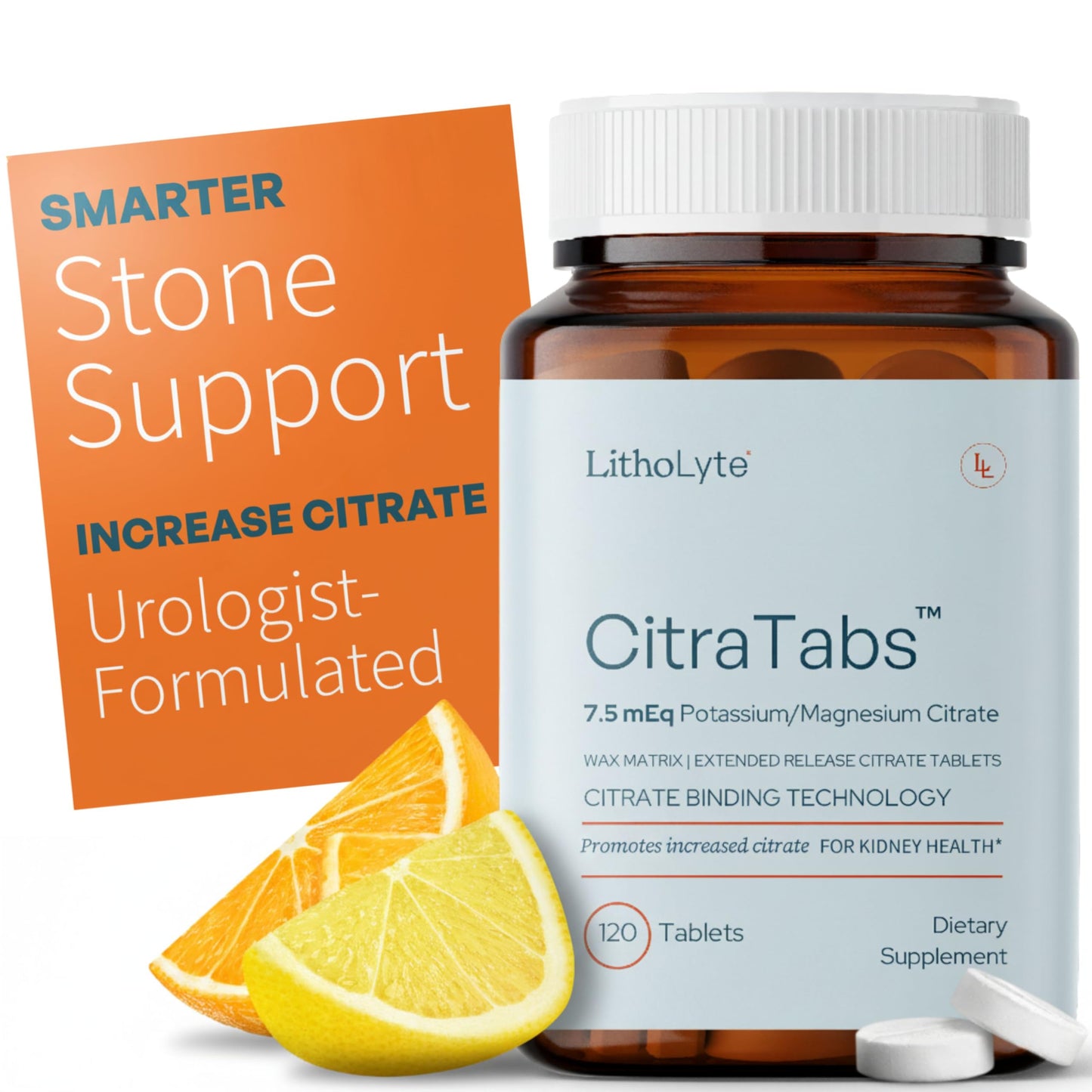 LithoLyte CitraTabs 7.5 mEq Extended-Release Citrate Tablets 120 Tablets