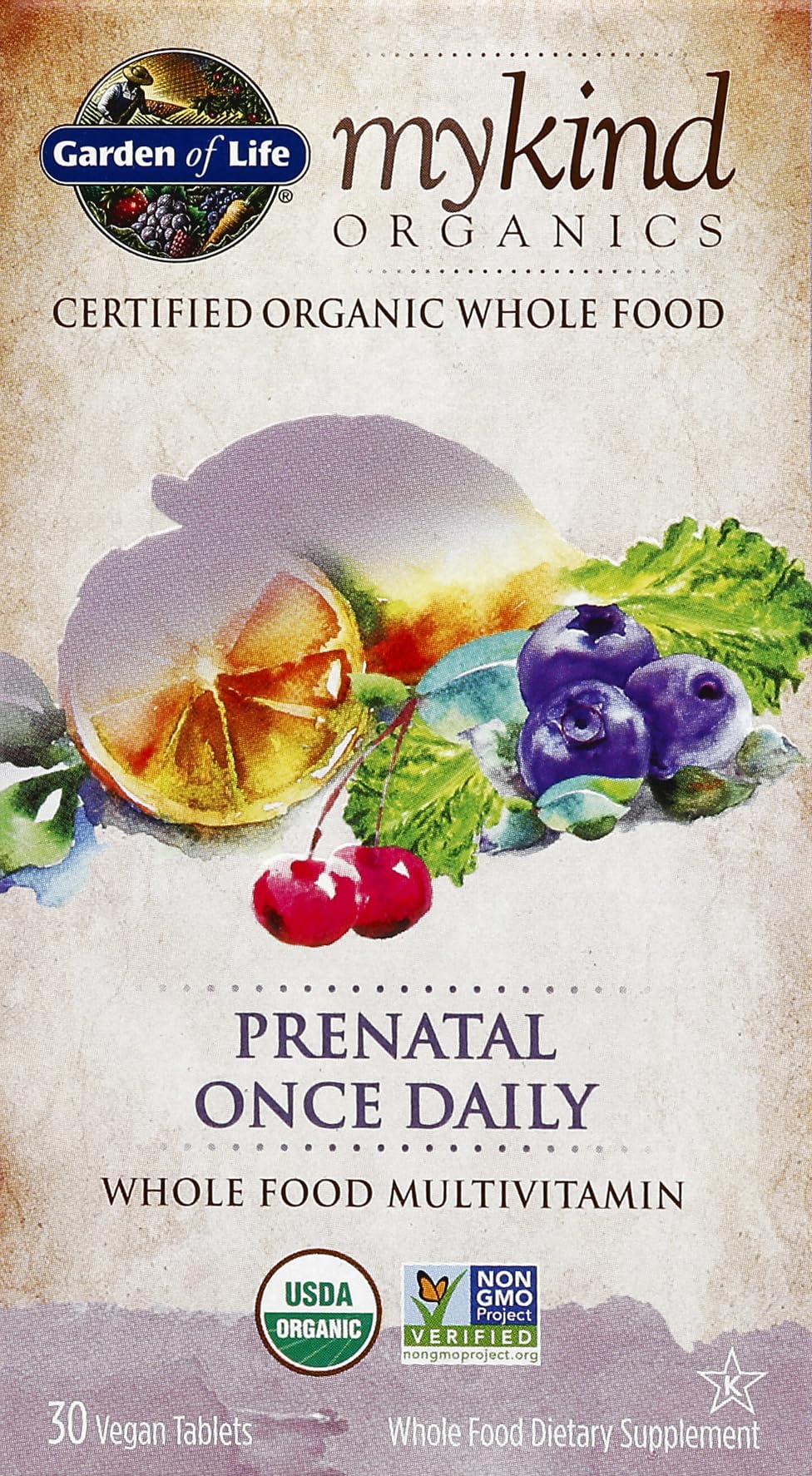 Garden of Life My Kind Organics Prenatal Tablets, 30 Count