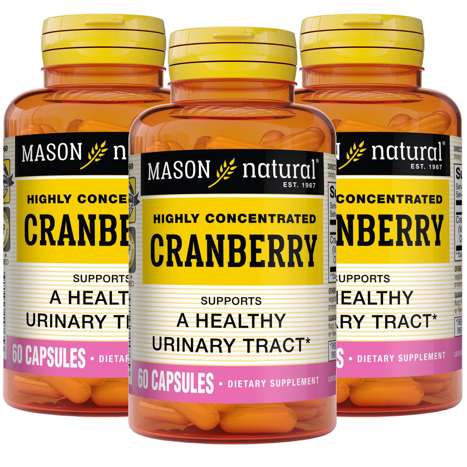 Mason Natural Cranberry Highly Concentrated 900 mg, 3 Month Supply, Antioxidant & Immune Health, Supports Healthy Urinary Tract, 180 Capsules