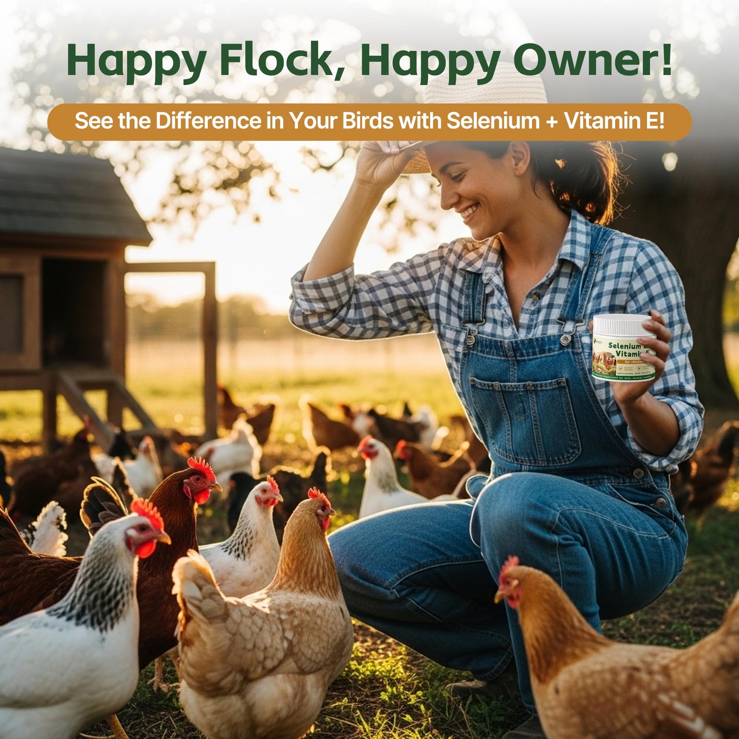 Qanoreth Selenium and Vitamin E Powder for Chickens, 1 Unit
