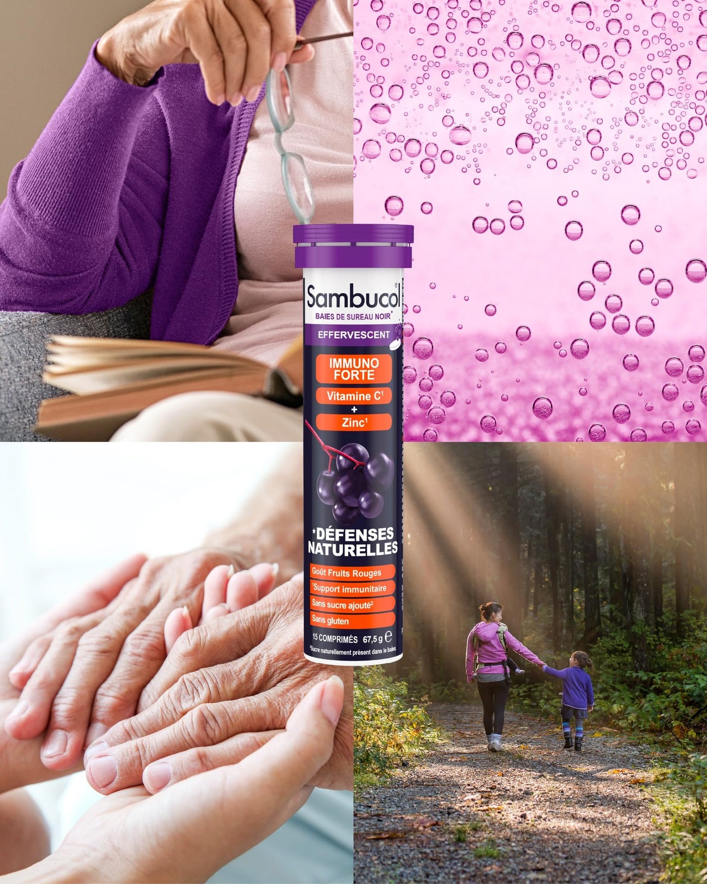 Sambucol Black Elderberry Tablets with Vitamin C & Zinc, 15 Tablets