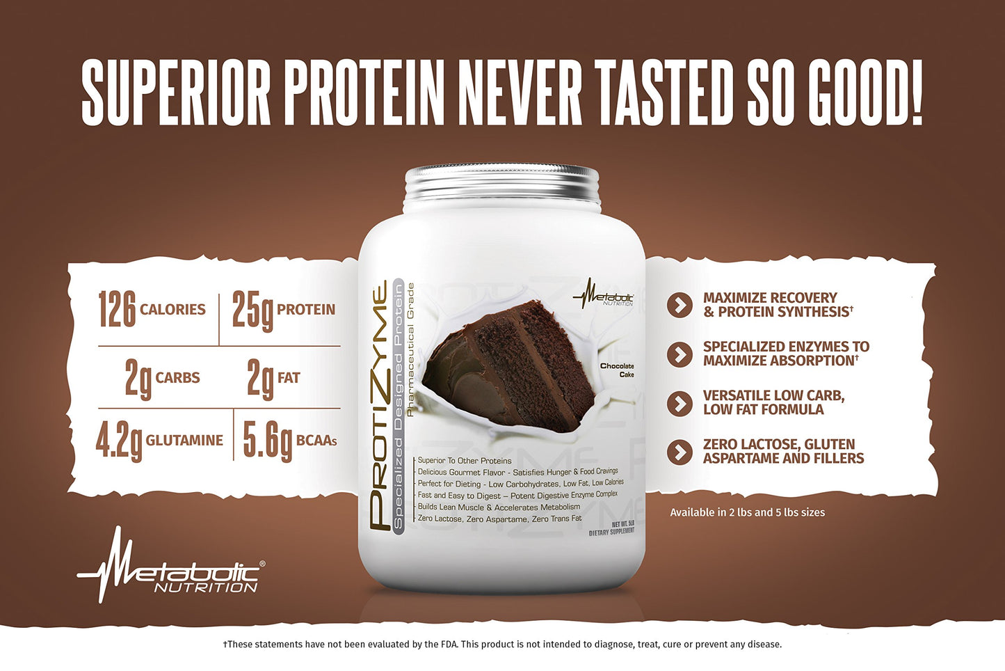 Metabolic Nutrition Protizyme 100% Whey Protein Powder, Strawberry Creme, 32 Servings