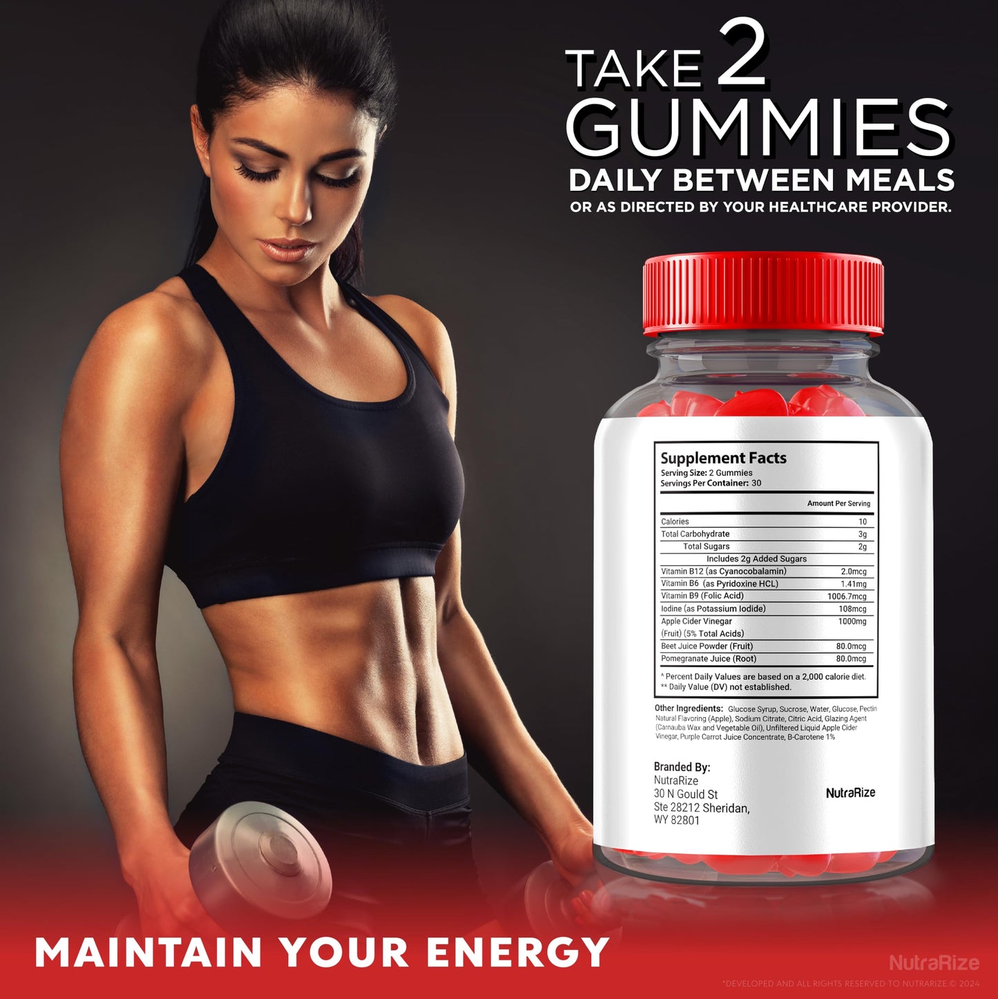 NutraRize Rapid Lean Keto ACV Gummies, 60 Gummies