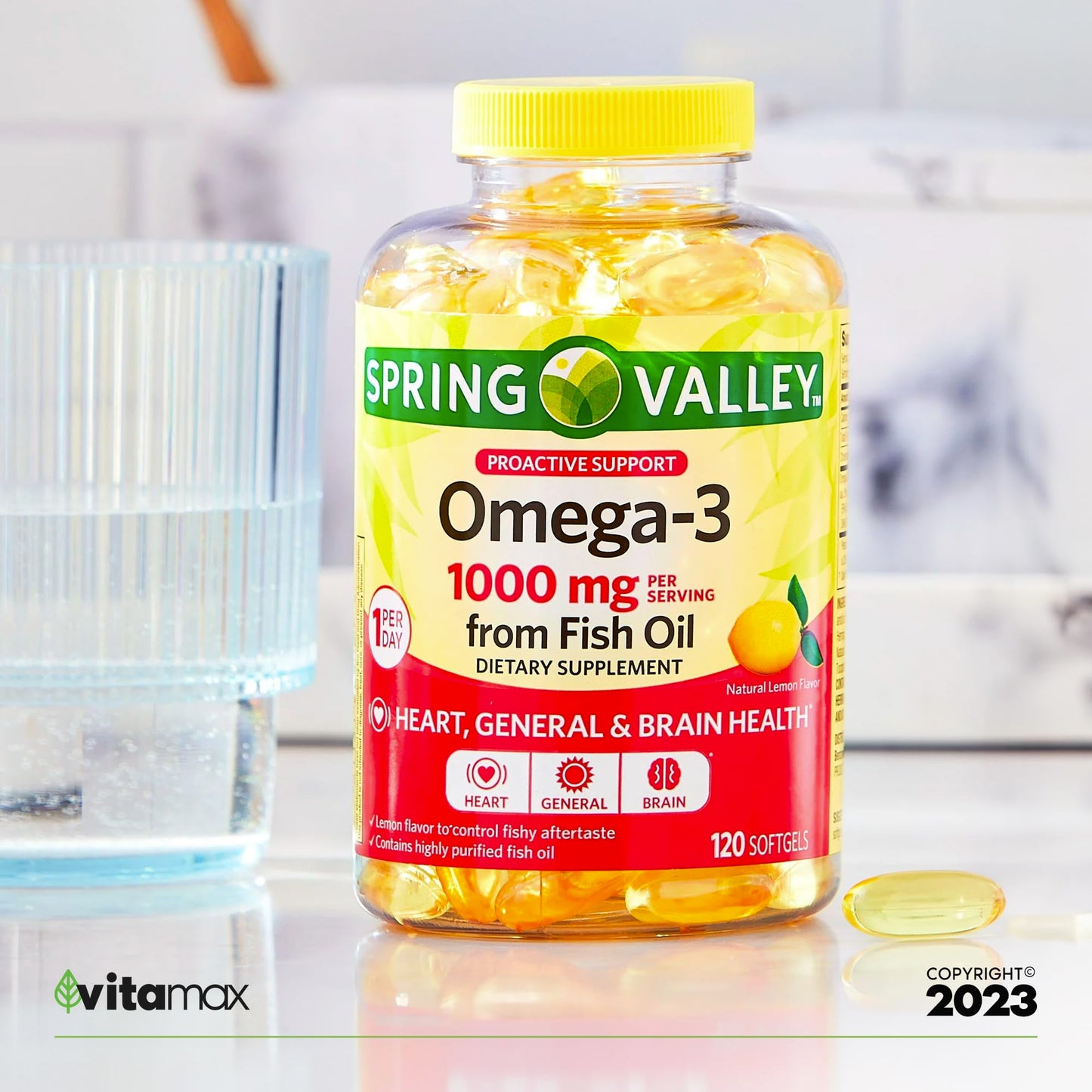 Generic Omega-3 from Fish Oil 1000 mg Softgels, 120 Count