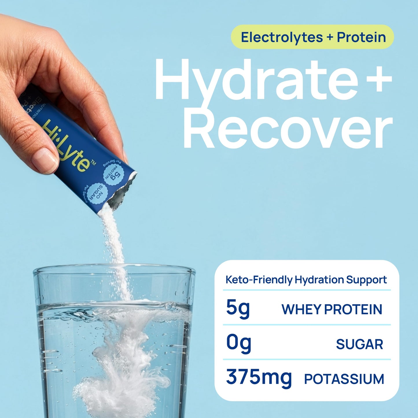 Hi-Lyte Electrolytes + Protein Quick Sticks Crisp Apple Powder