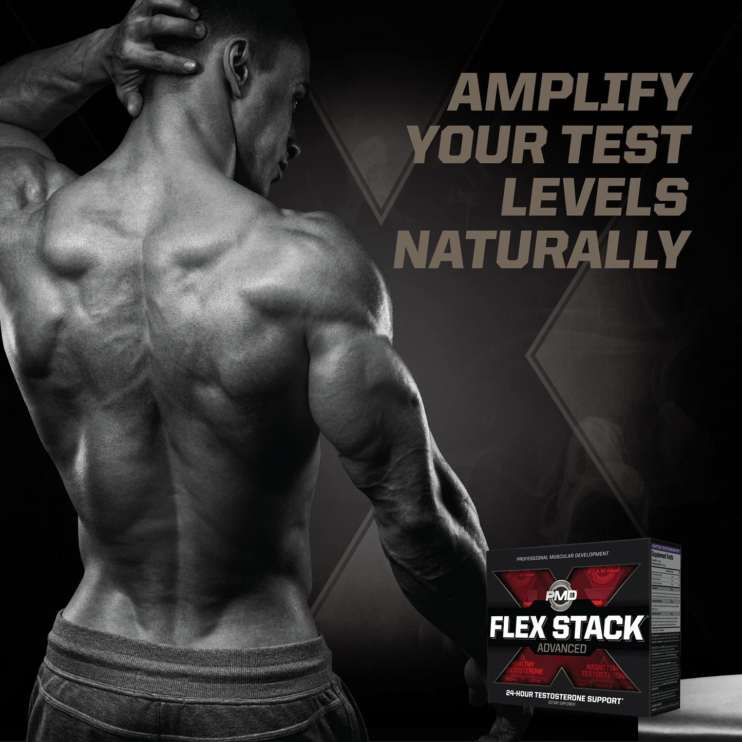 PMD Sports Flex Stack Advanced 24-Hour Testosterone Stack Capsule, 1 Count