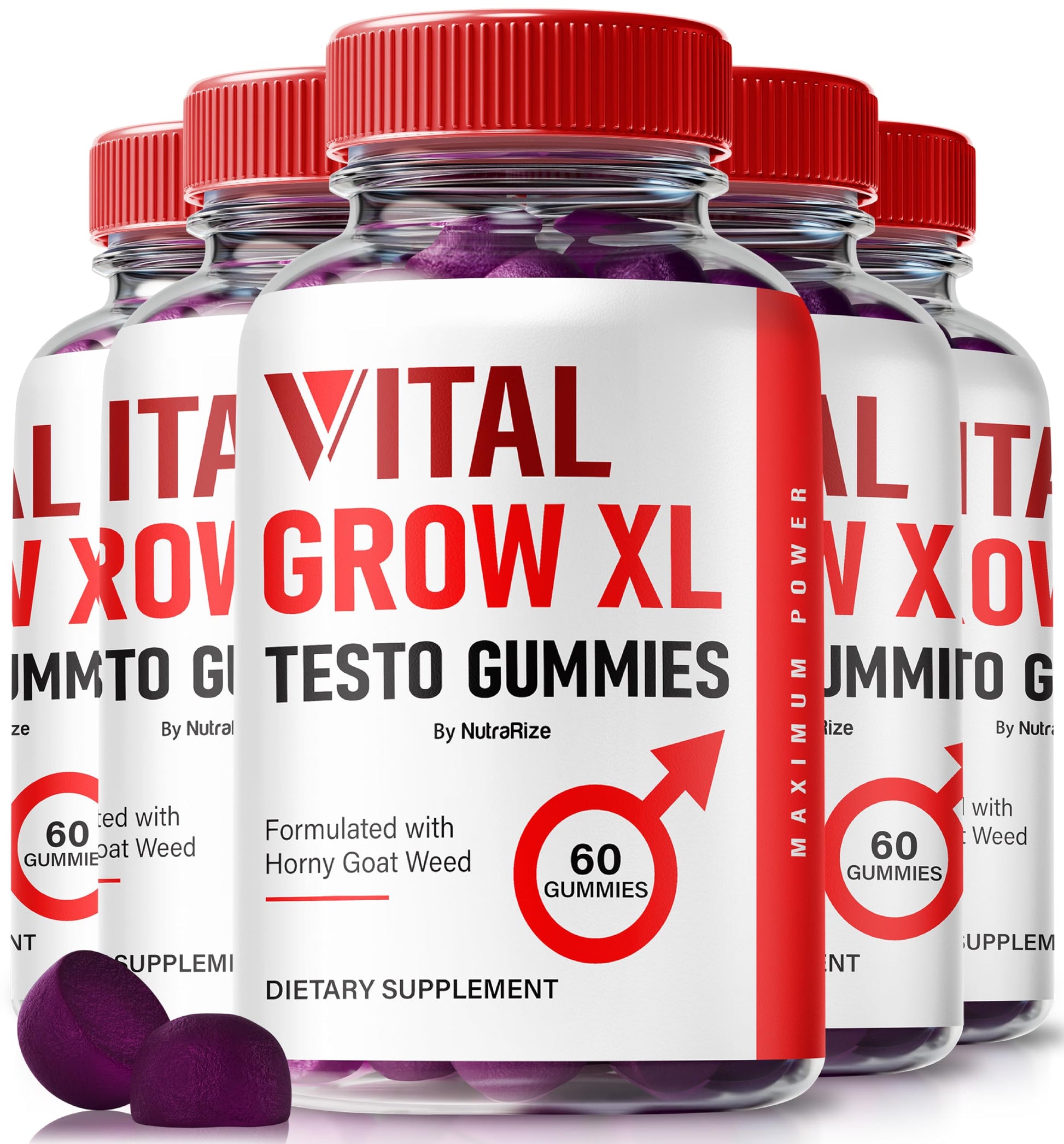 NutraRize Vital Grow XL Testo Gummies for Men, 300 Gummies