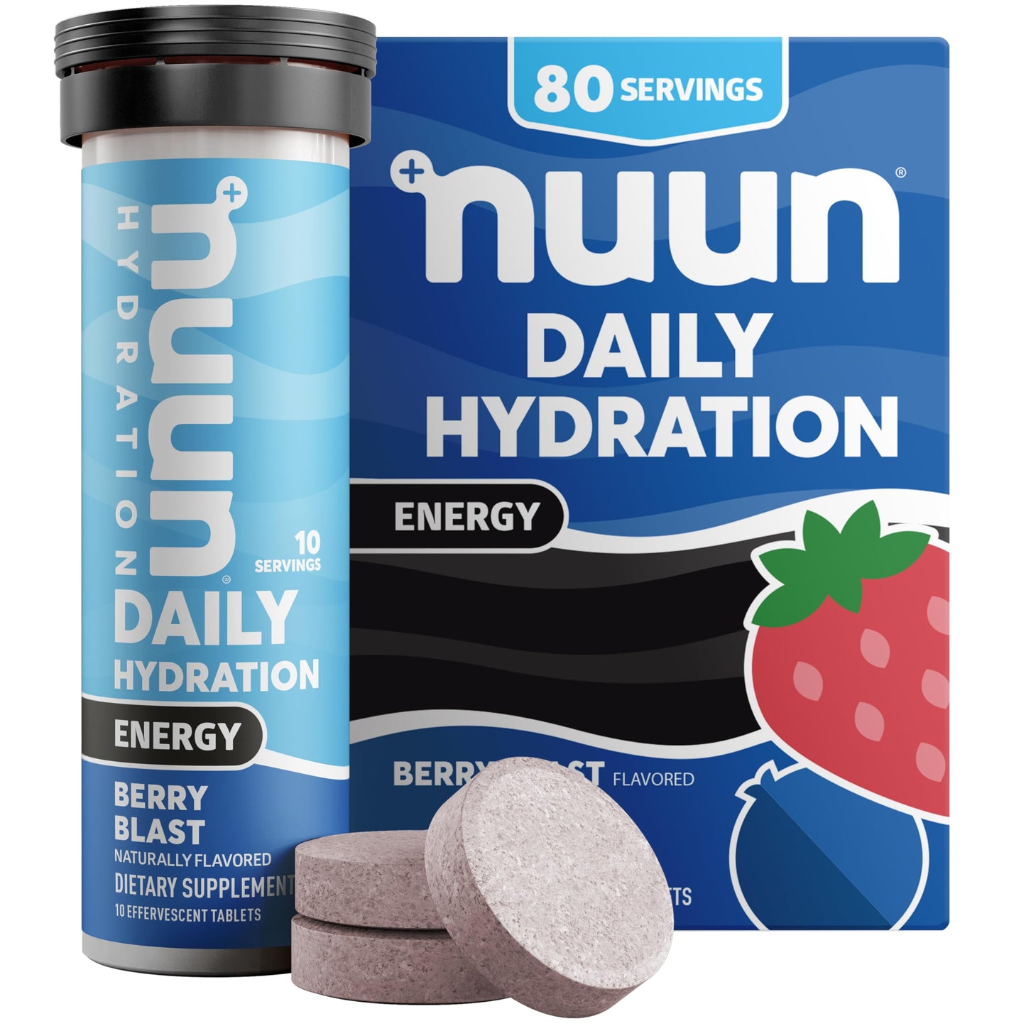 Nuun Energy Electrolyte Tablets Berry Blast, 80 Tablets