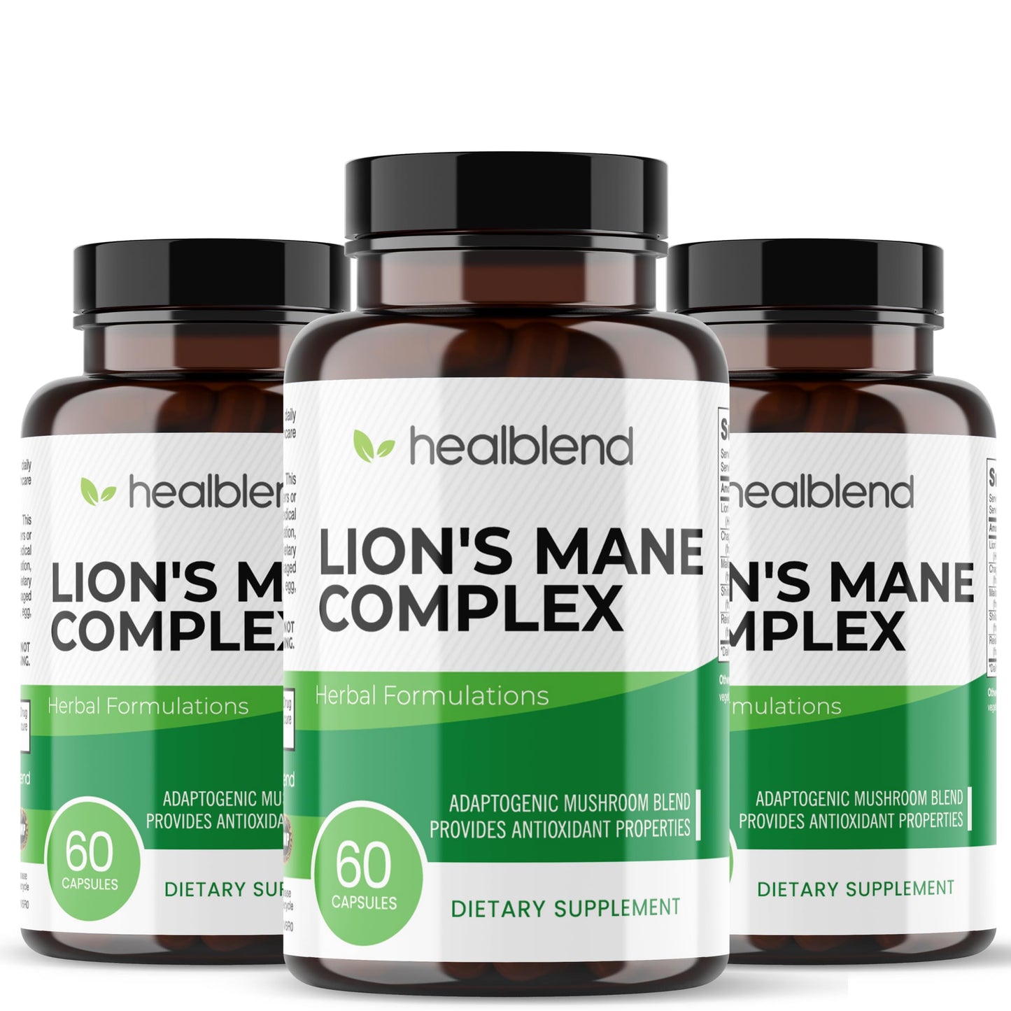 healblend Mushroom Complex Extract with Lion's Mane Fruiting Body Capsules, 60 Count